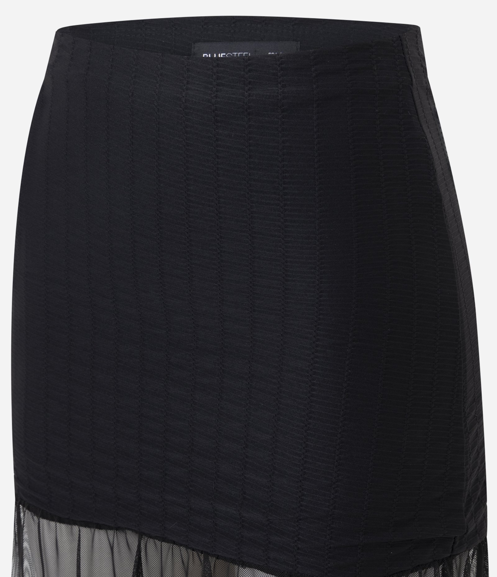 Saia Rodada Longa em Tule com Franzidos Preto 7