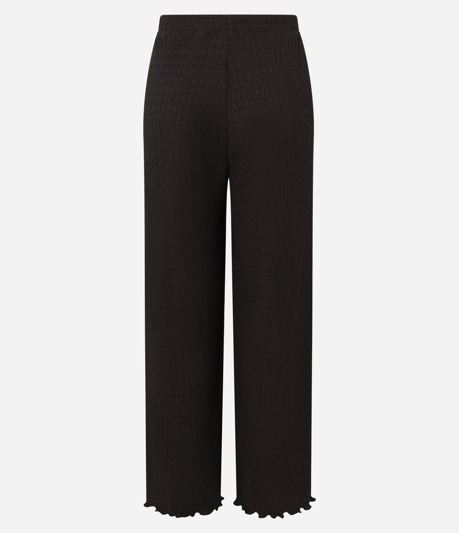 Calça Texturizada com Cós Elásticos Marrom 6