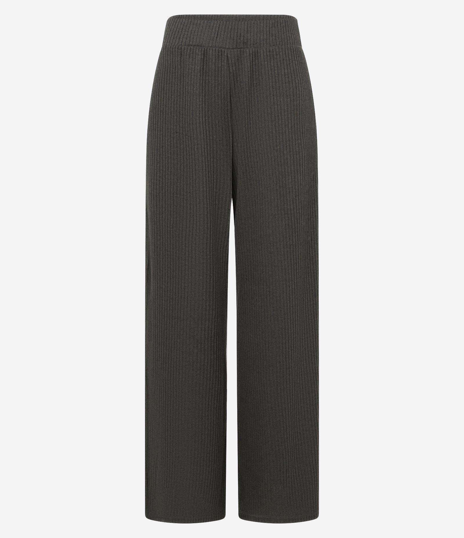 Calça Wide Leg em Ribana Texturizada Verde 1