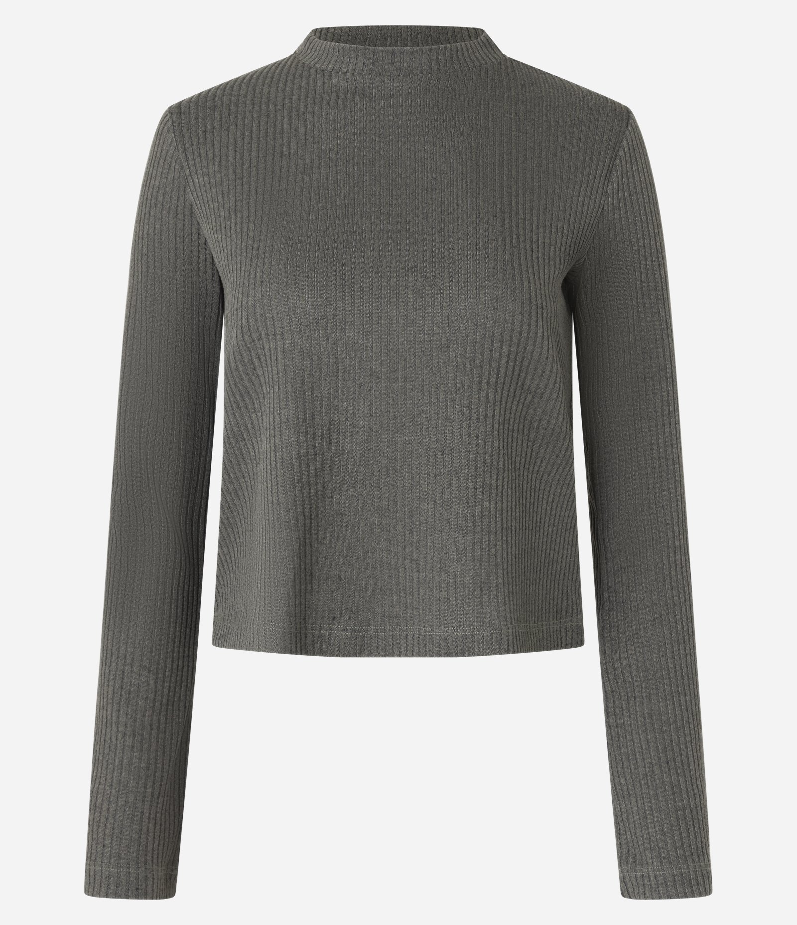 Blusa em Ribana Texturizada com Golinha Alta Verde 1