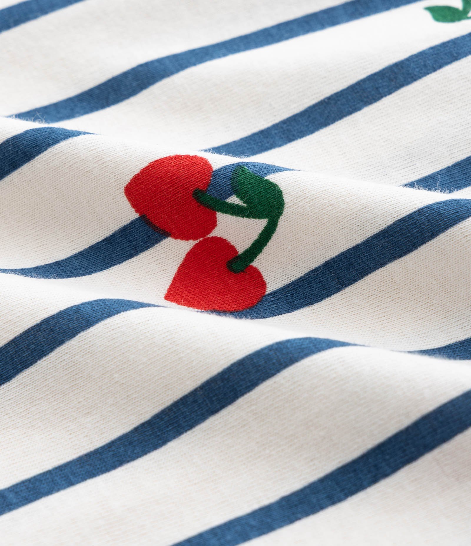 Vestido com Estampa Listrada com Cerejas - Tam 5 a 14 Anos Bege/Azul/Vermelho 3