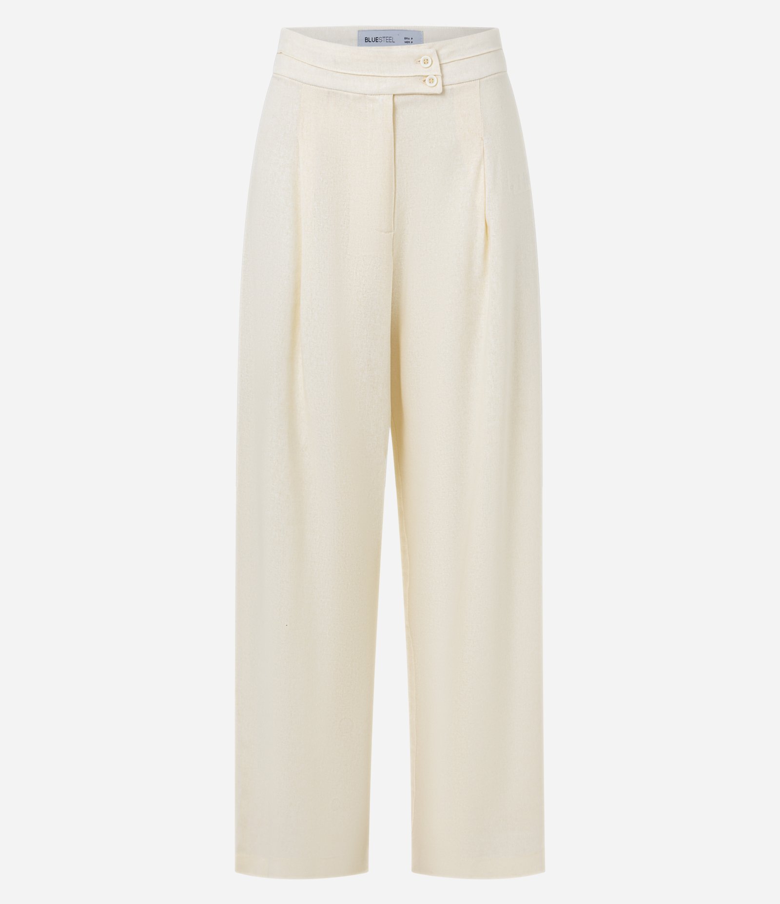 Calça Pantalona em Viscolinho com Cós Transpassado Off White 6