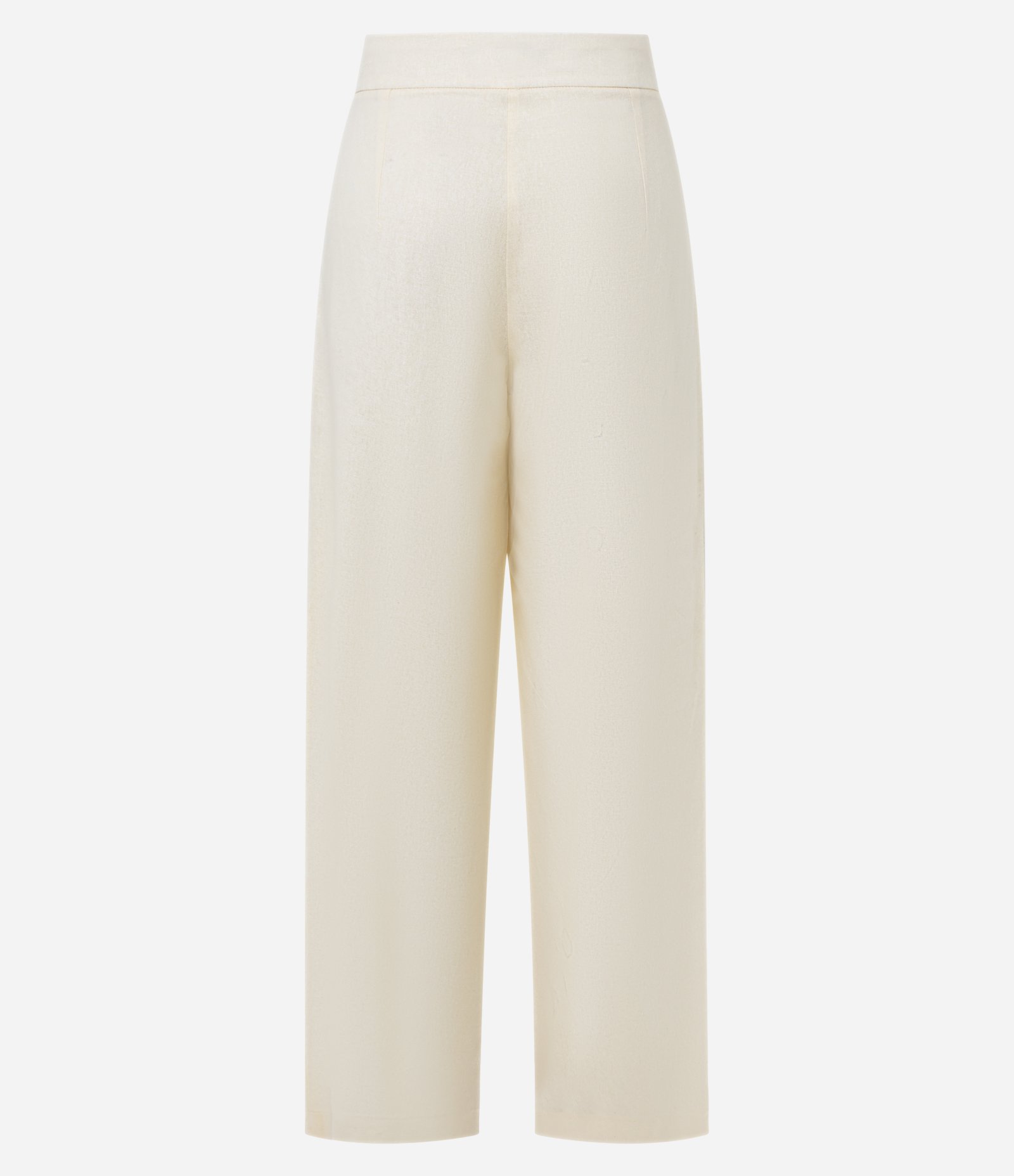 Calça Pantalona em Viscolinho com Cós Transpassado Off White 7
