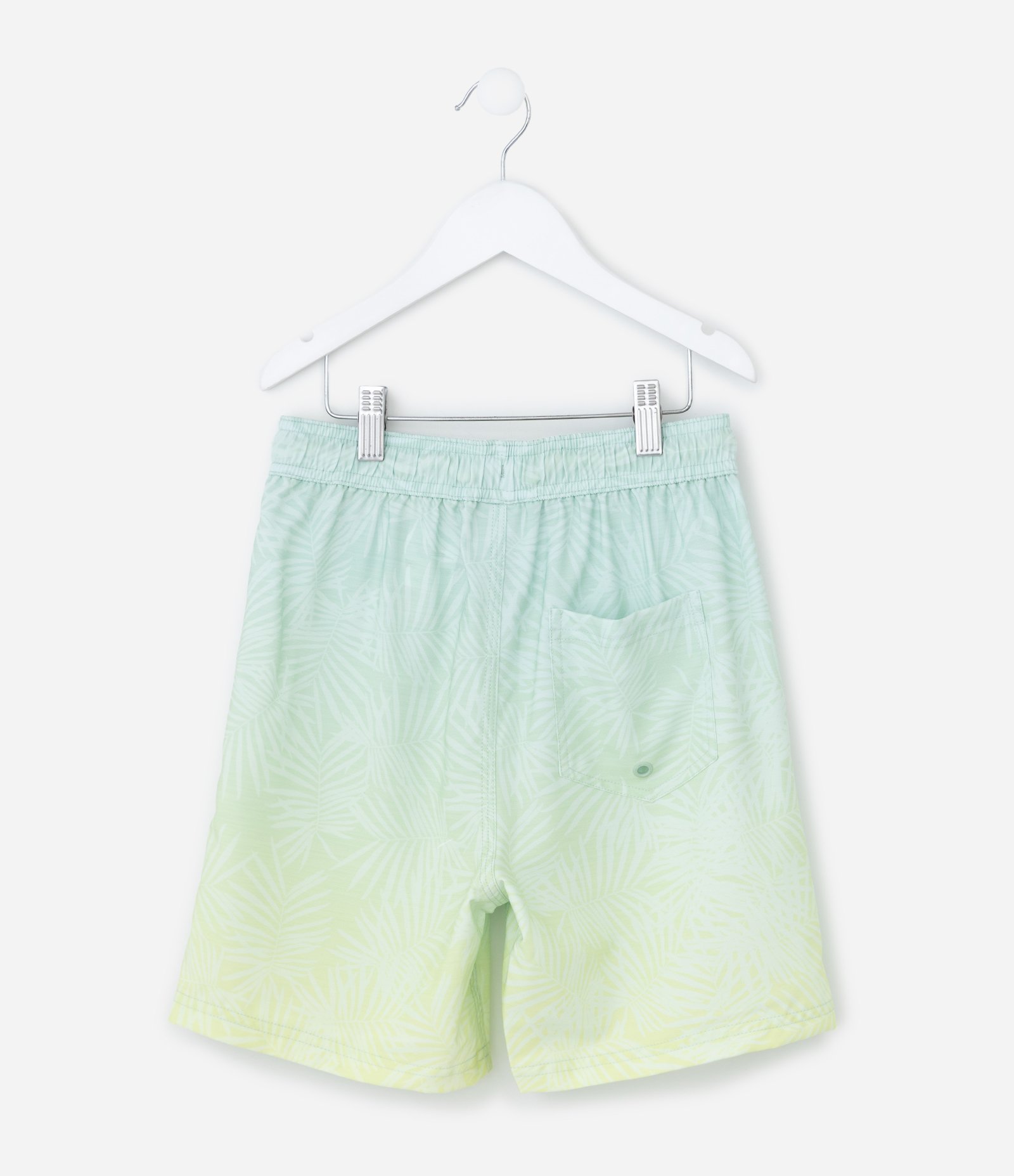 Bermuda Infantil de Banho Degradê com Folhagens - Tam 5 a 14 Anos Verde 2