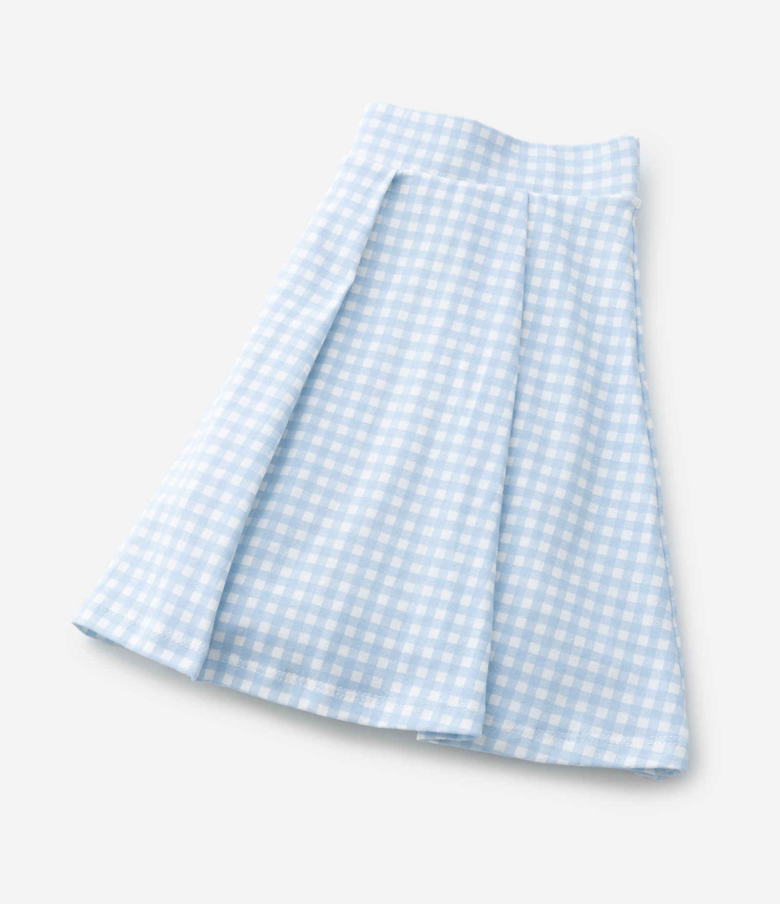 Short Saia Infantil com Estampa Xadrez Vichy - Tam 5 a 16 Anos Branco/Azul 4