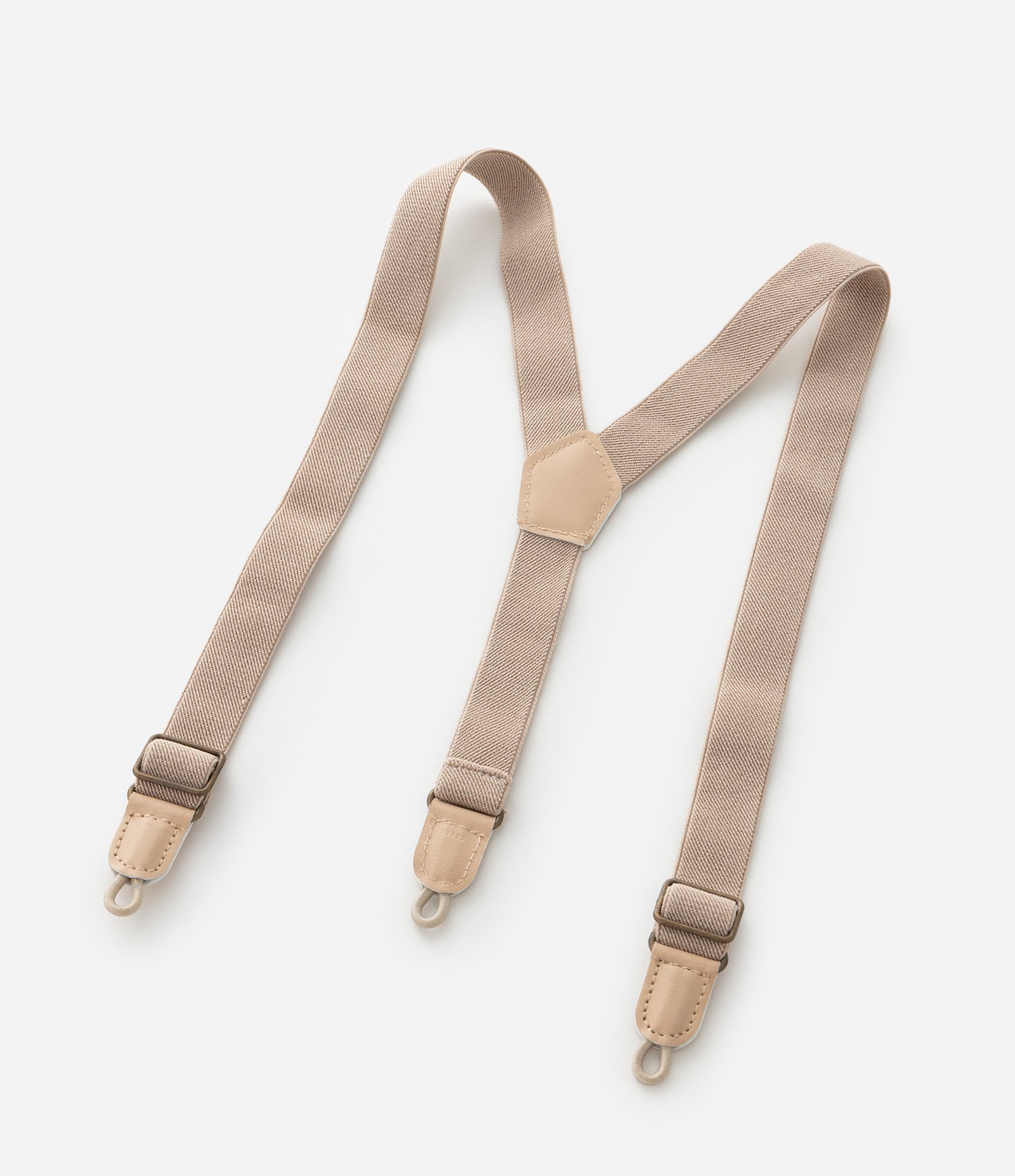 Calça Infantil em Sarja com Suspensório Removível – Tam RN a 18 Meses Bege Claro 7