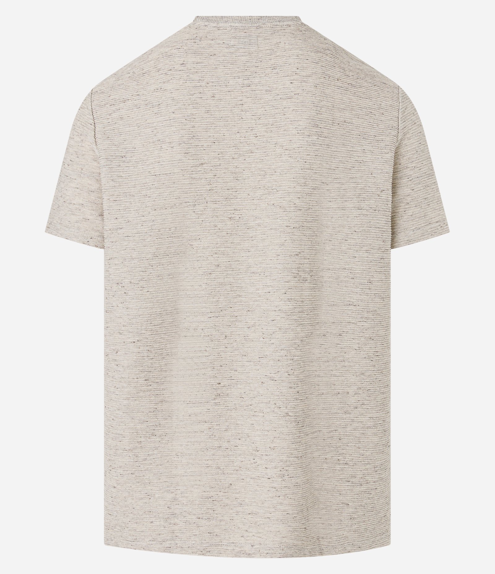 Camiseta Regular em Algodão com Textura Horizontal Bege 7