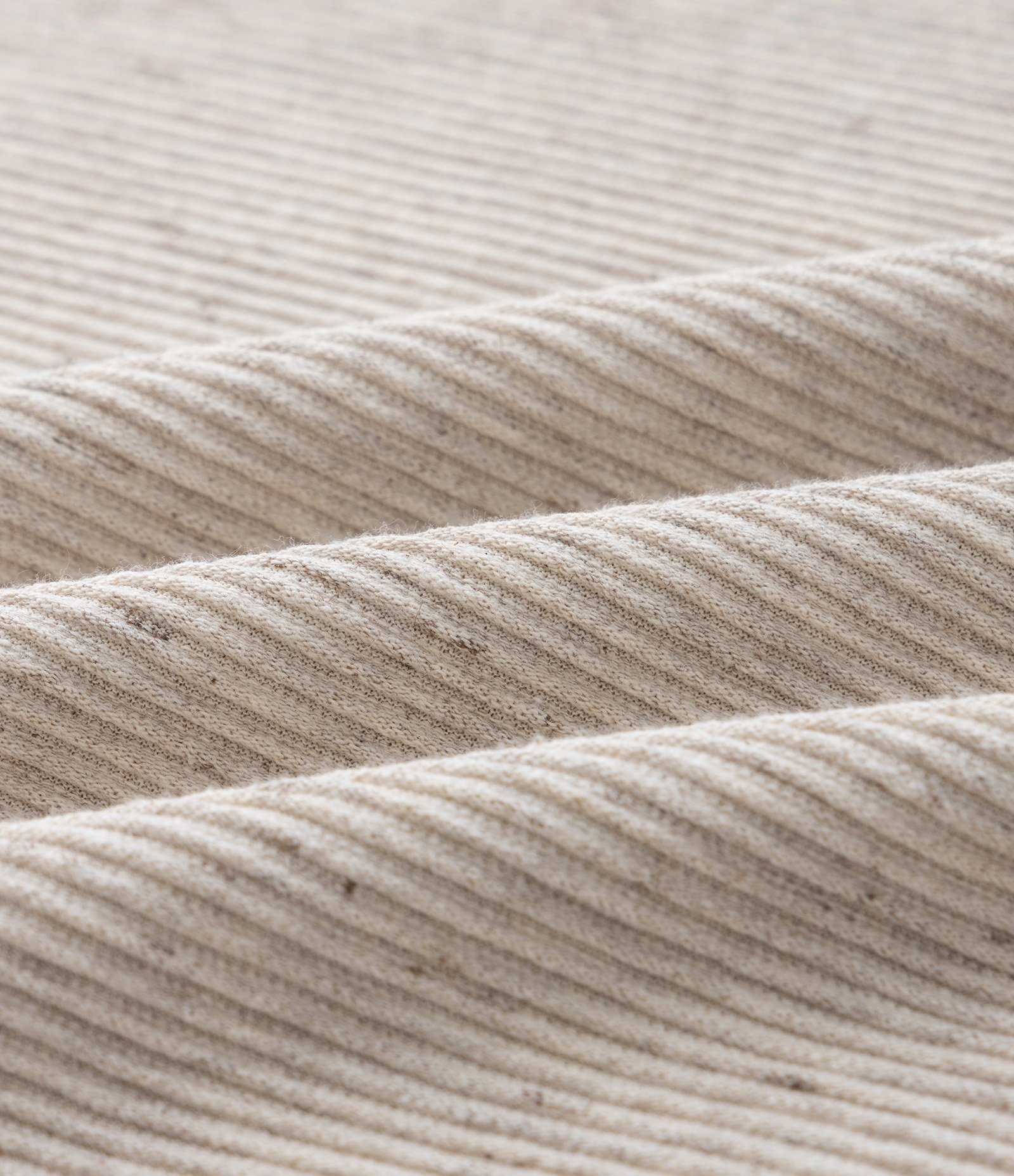 Camiseta Regular em Algodão com Textura Horizontal Bege 10