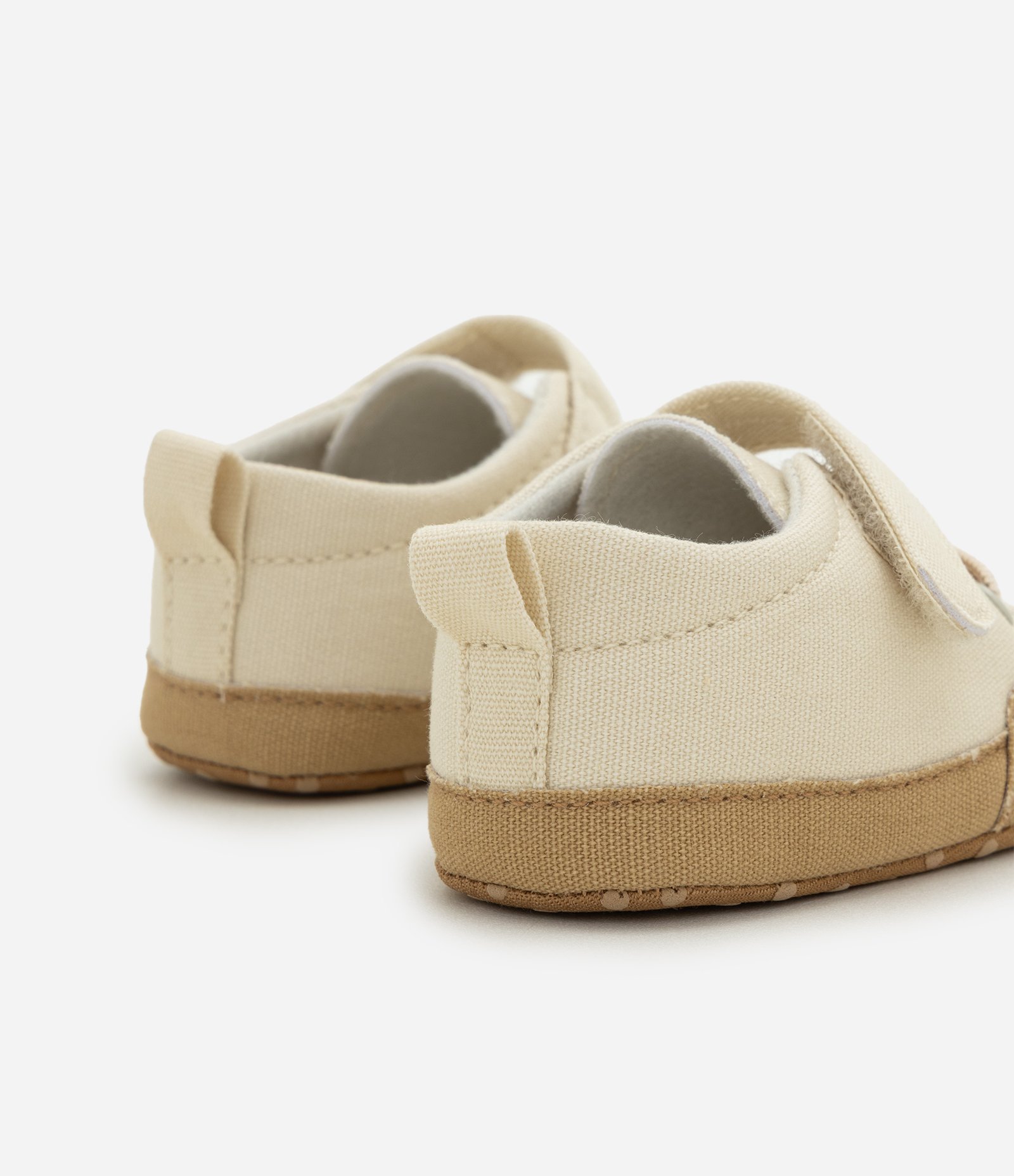 Tênis Infantil em Sarja com Velcro e Elástico – Tam 15 a 19 Bege 2