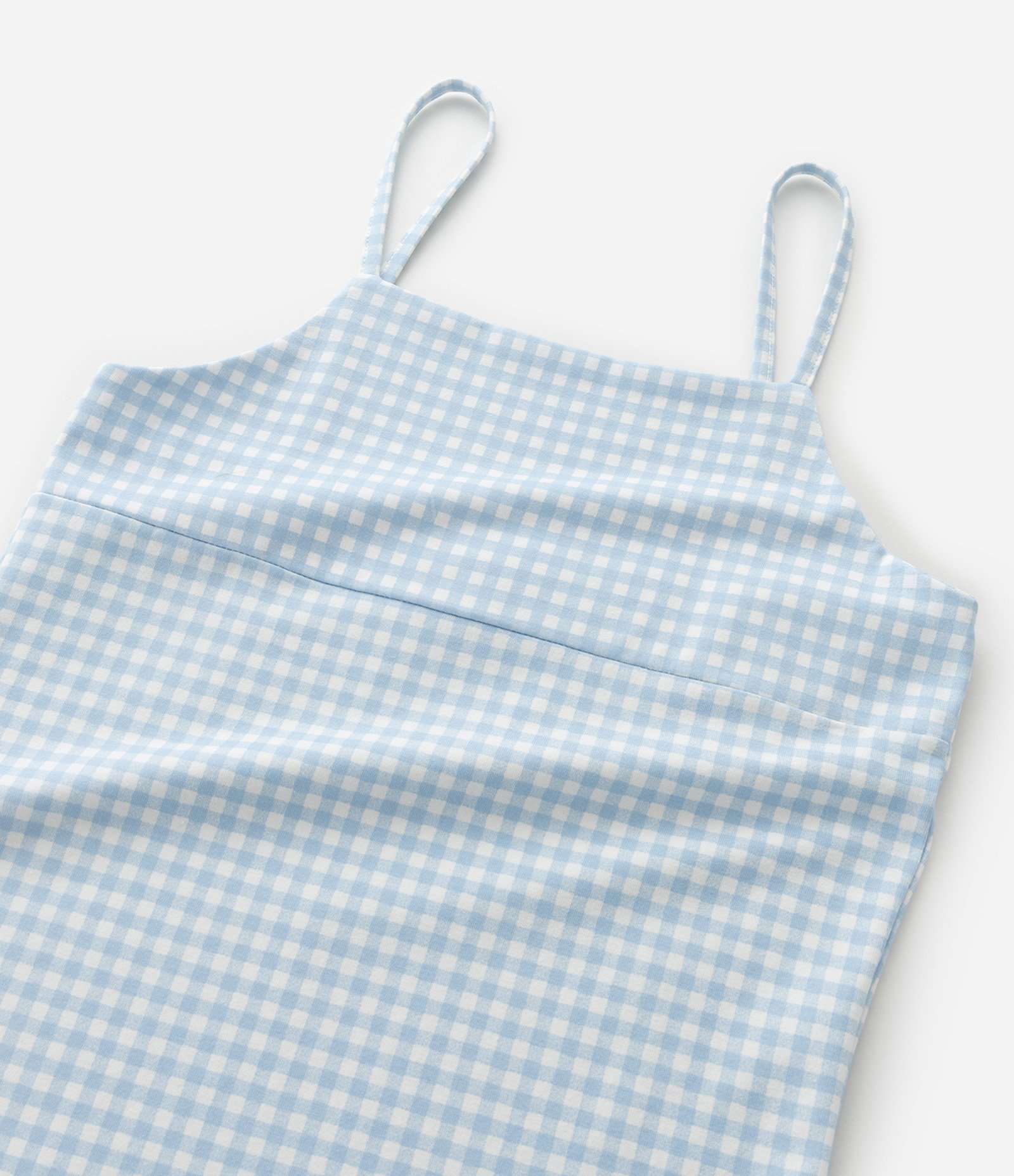 Vestido Infantil Estampa Xadrez com Blusa por Baixo - Tam 7 a 14 Anos Azul/Branco 8