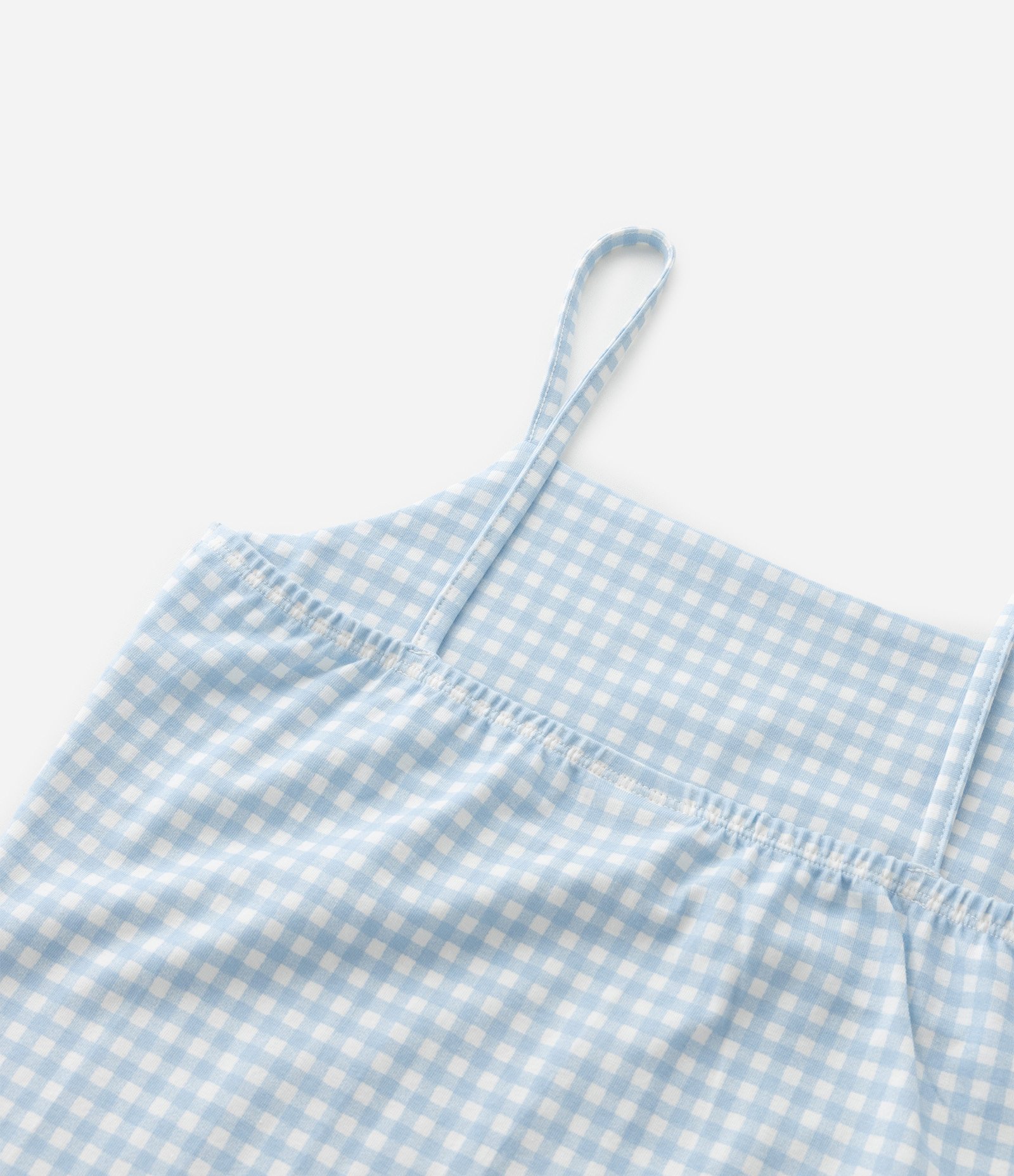 Vestido Infantil Estampa Xadrez com Blusa por Baixo - Tam 7 a 14 Anos Azul/Branco 9