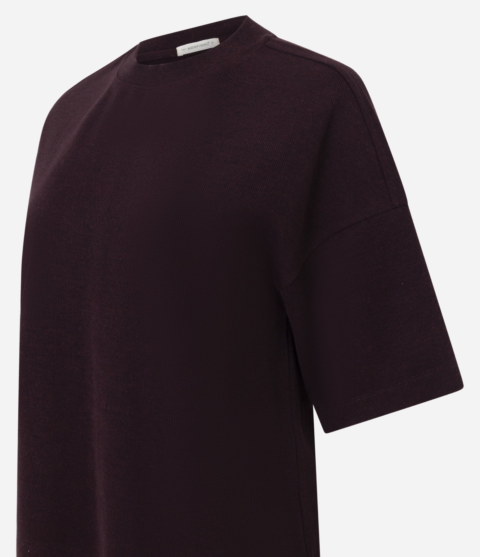 Blusa Moletom Oversized com Manga Curta Vinho 6