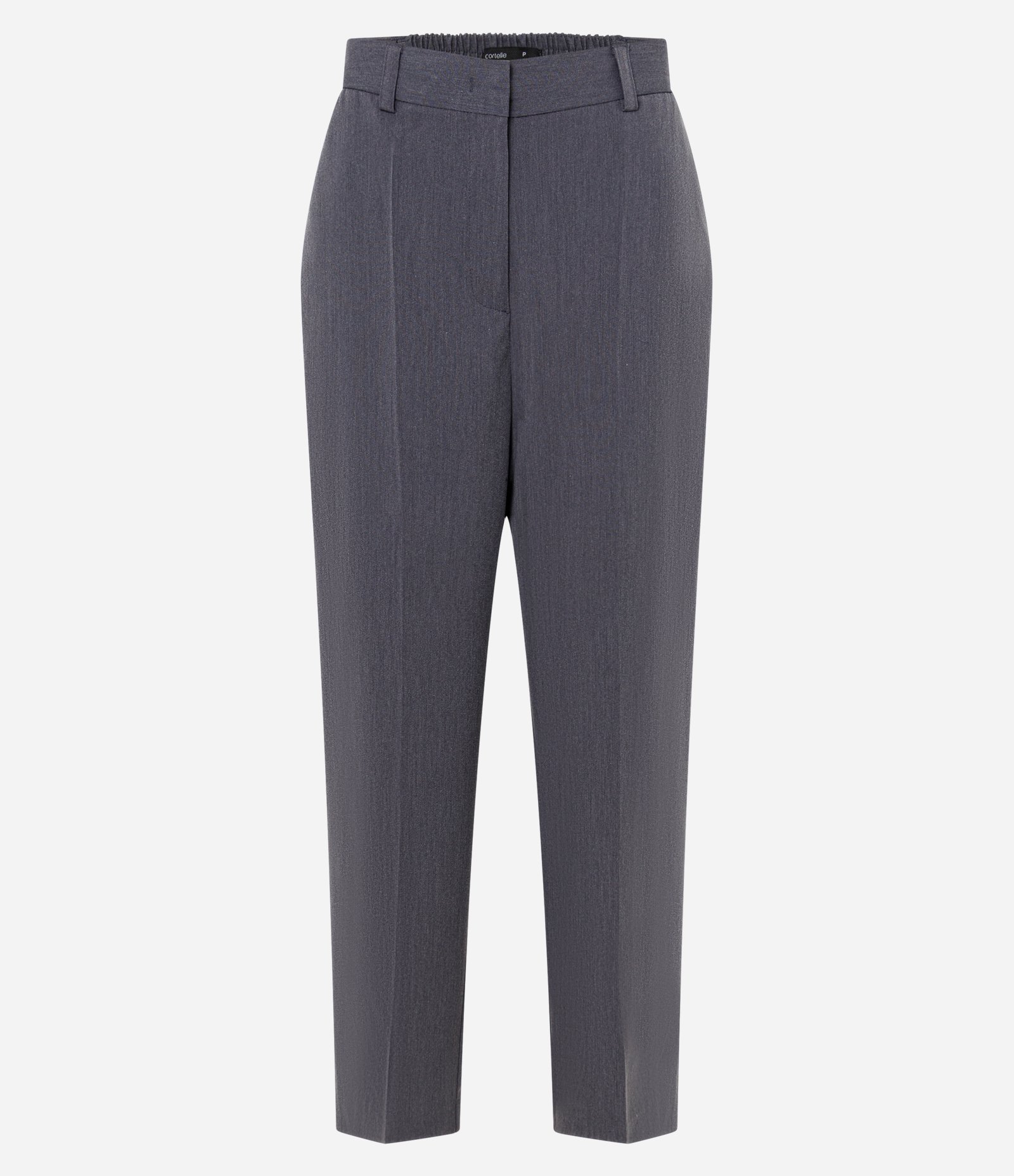 Calça Reta Alfaiatada com Textura e Bolsos Cinza 5