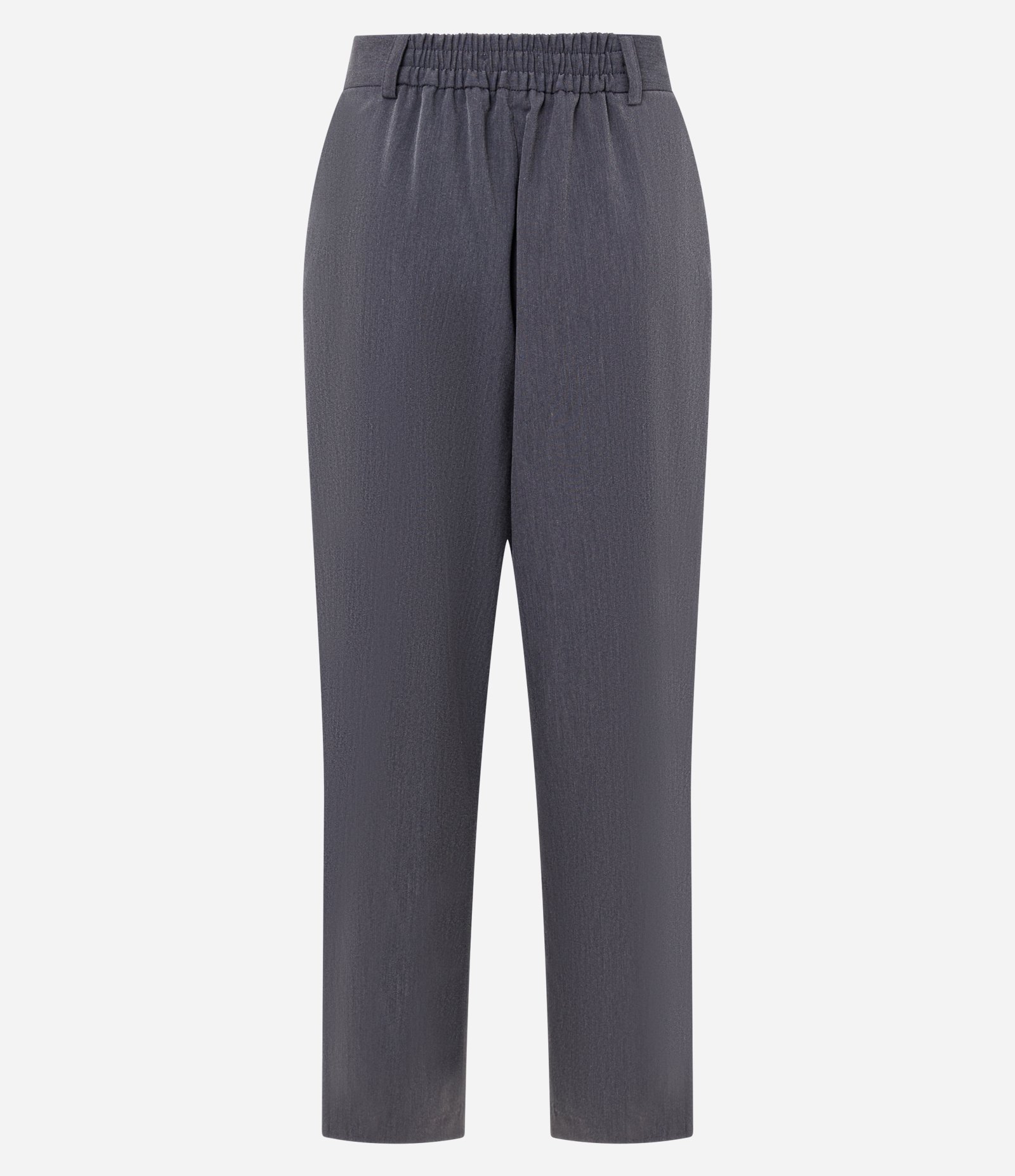 Calça Reta Alfaiatada com Textura e Bolsos Cinza 6