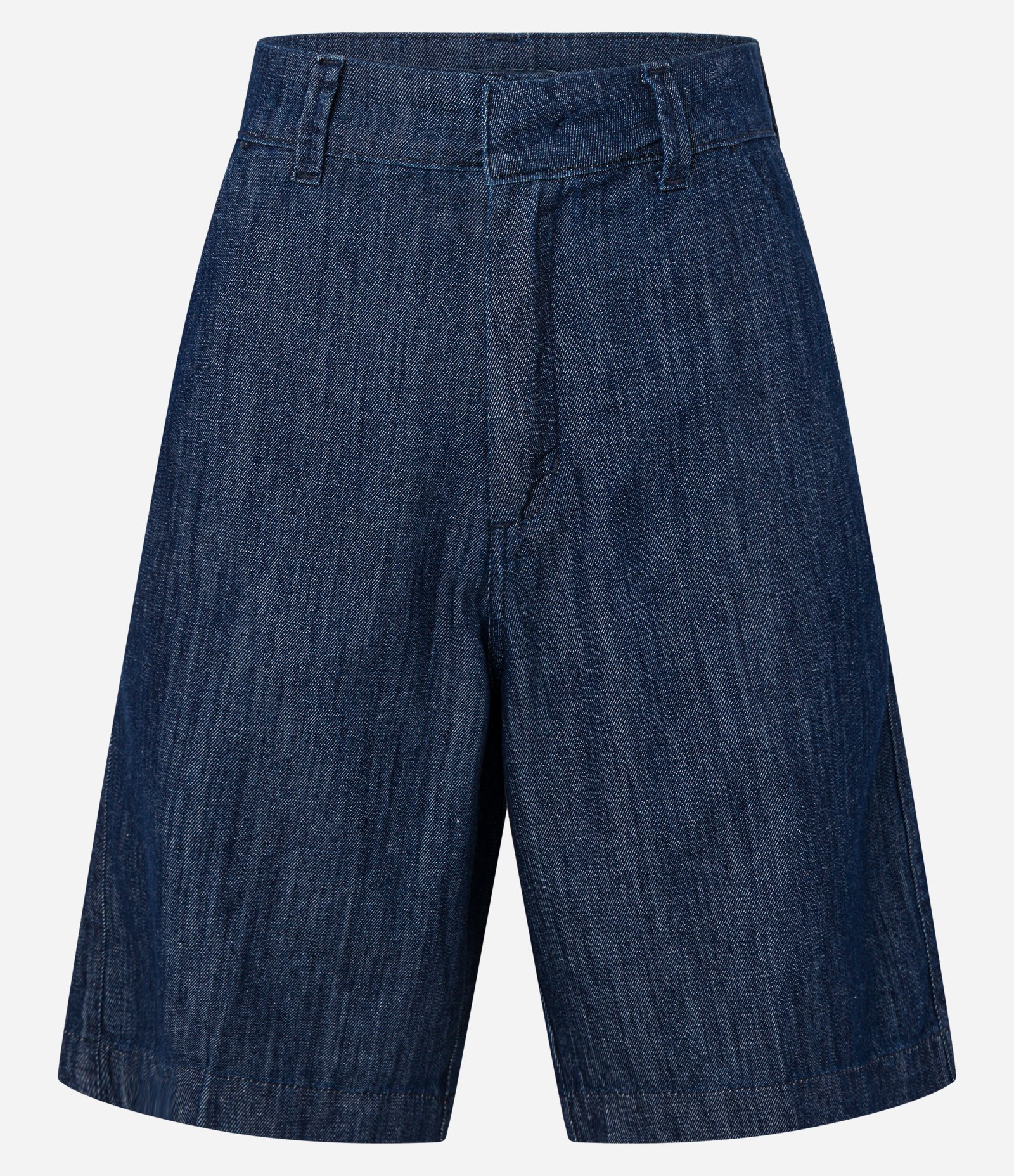 Bermuda Cintura Alta em Jeans com Cós Alfaiatado Escuro 5