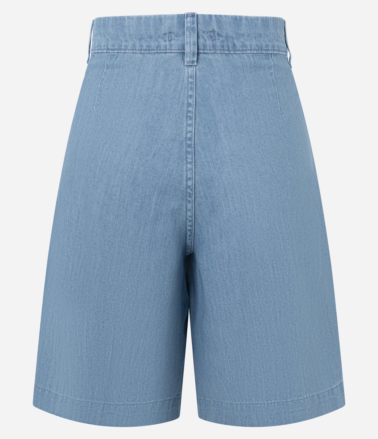 Bermuda Cintura Alta em Jeans com Cós Alfaiatado Claro 6