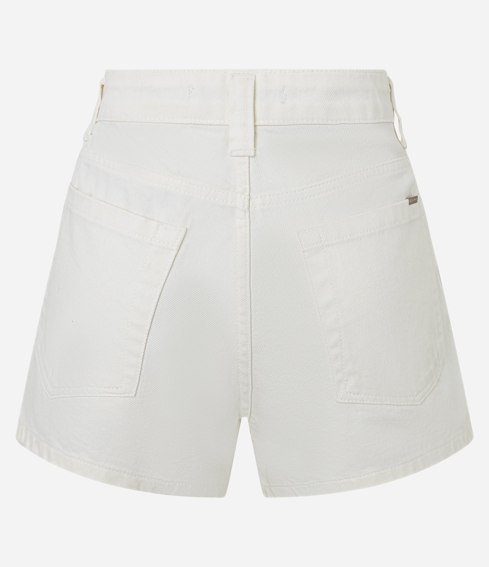 Short Slim Cintura Alta em Sarja com Bordado Floral Off White 8