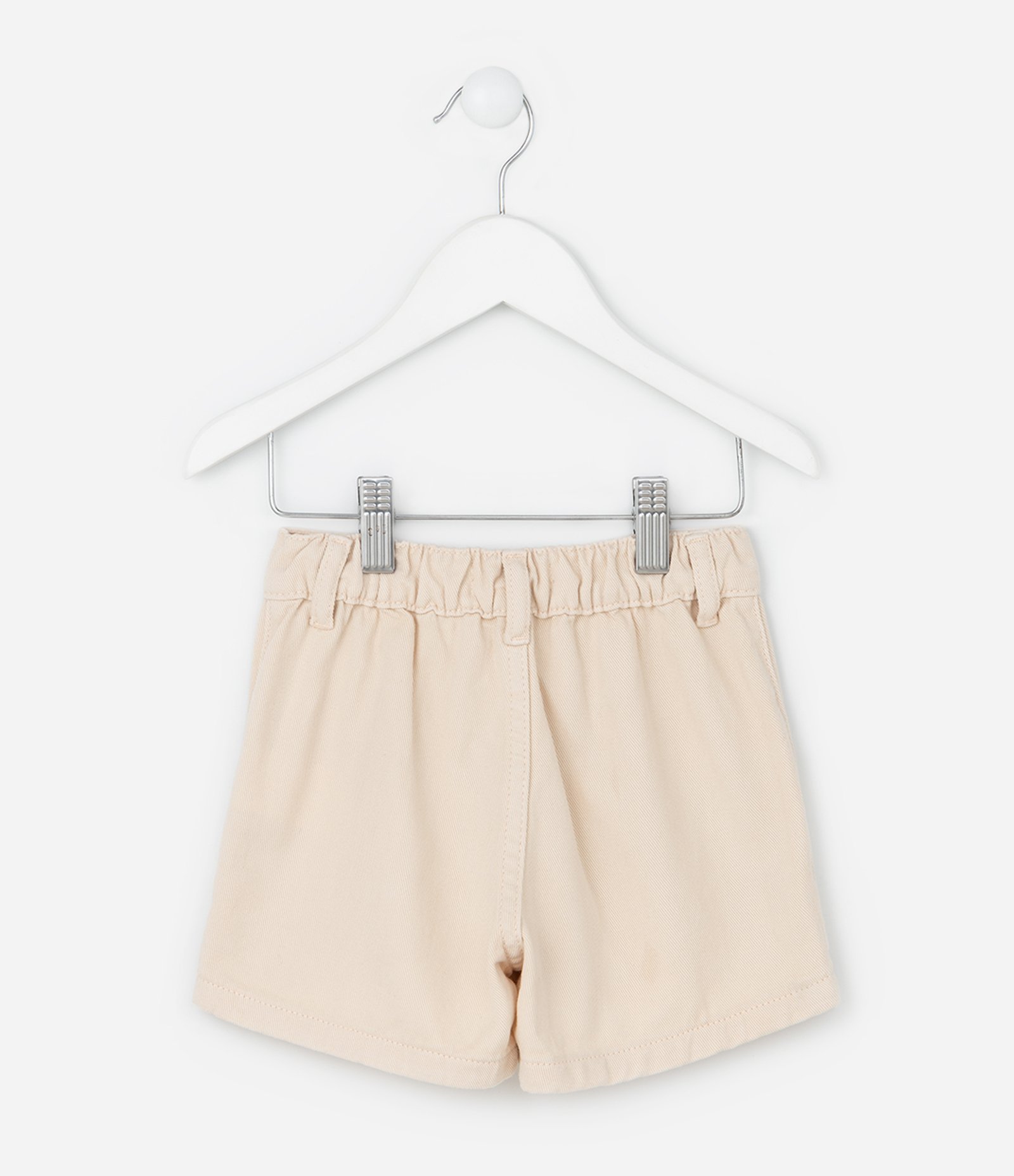 Short Infantil em Sarja com Estampa de Cerejas - Tam1 a 6 Anos Bege 2