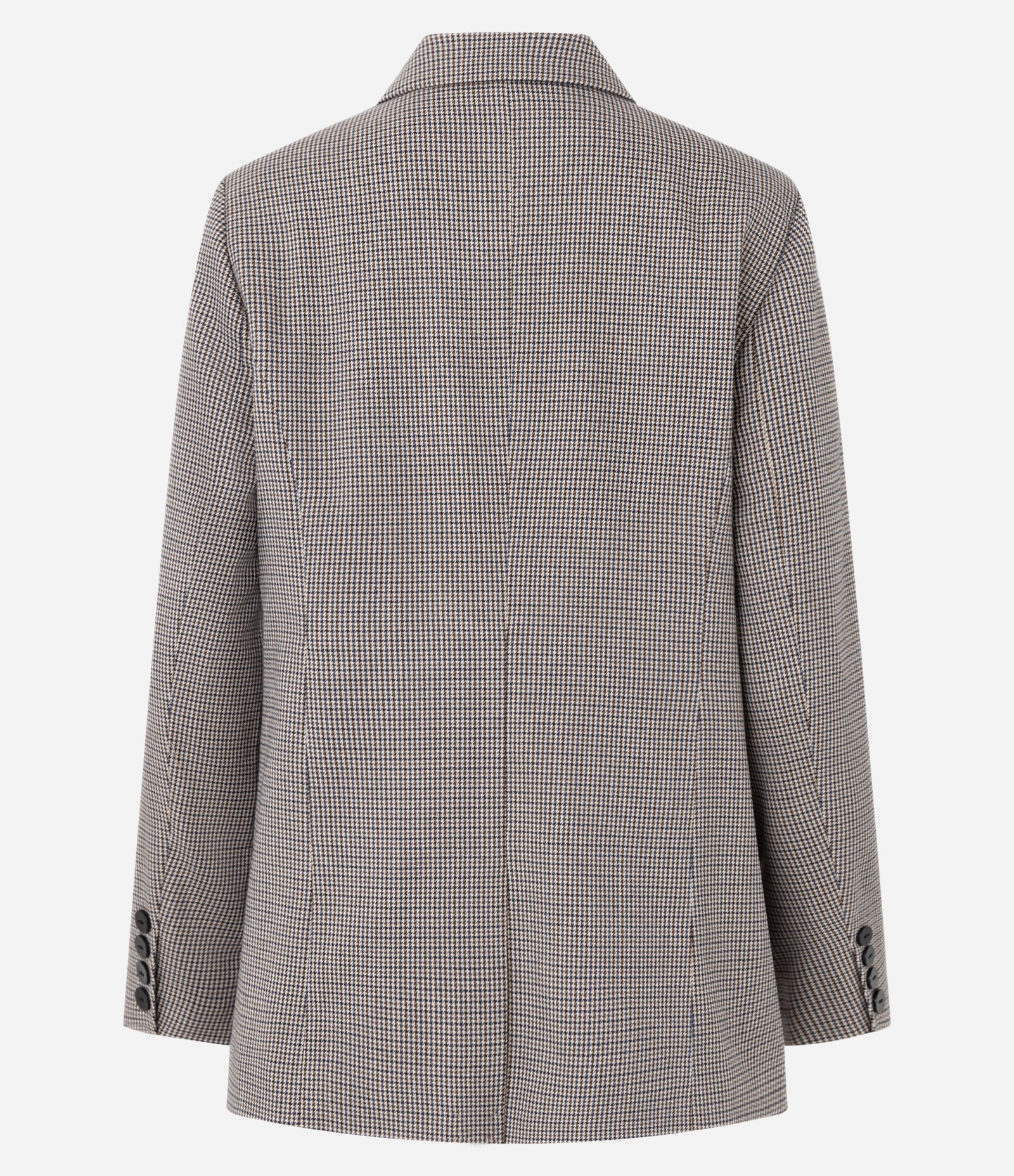 Blazer Alongado em Alfaiataria com Estampa Xadrez Pied de Poule Cinza 5