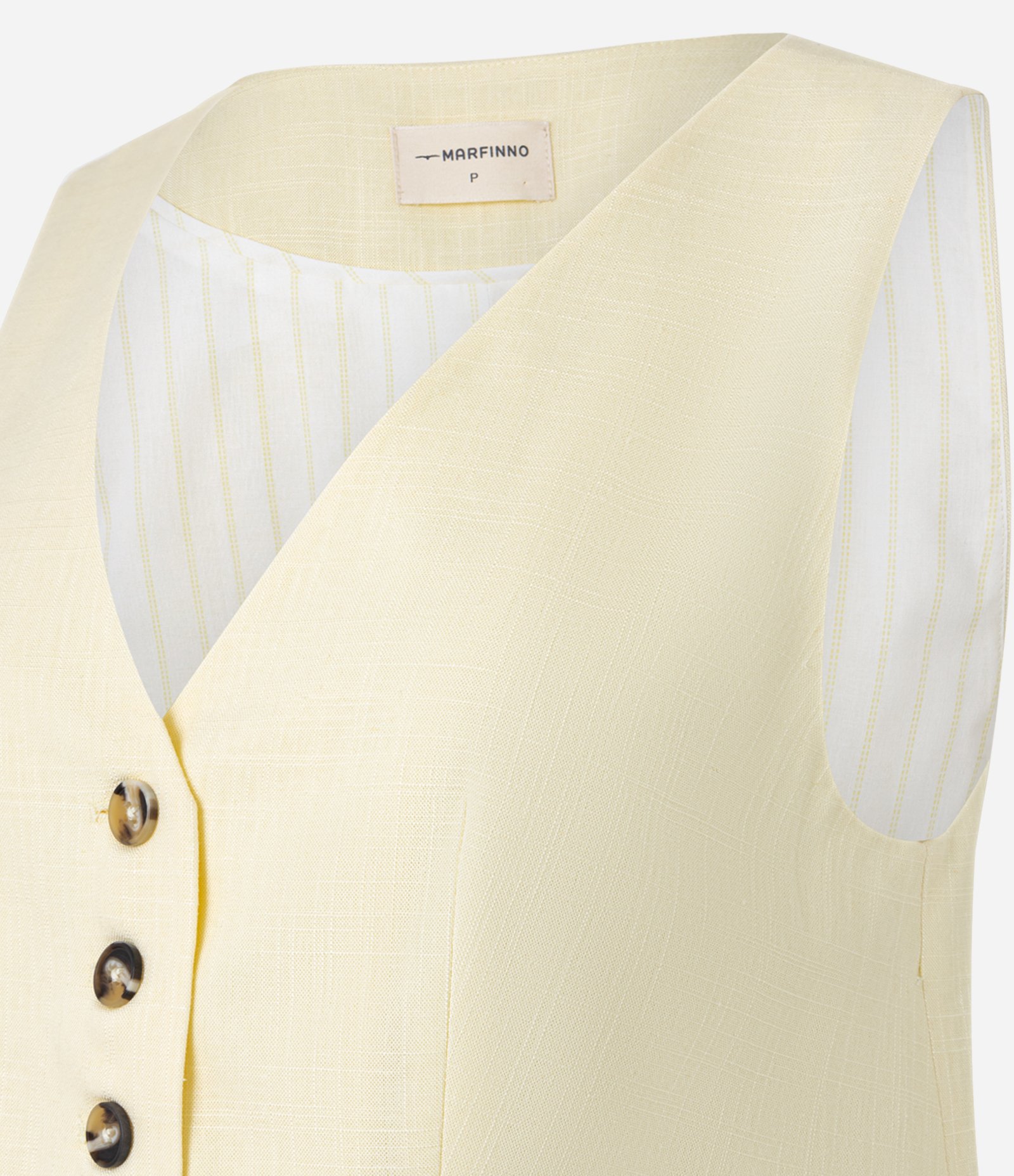 Colete em Viscolinho com Fechamento por Botões Contrastantes Amarelo claro 8