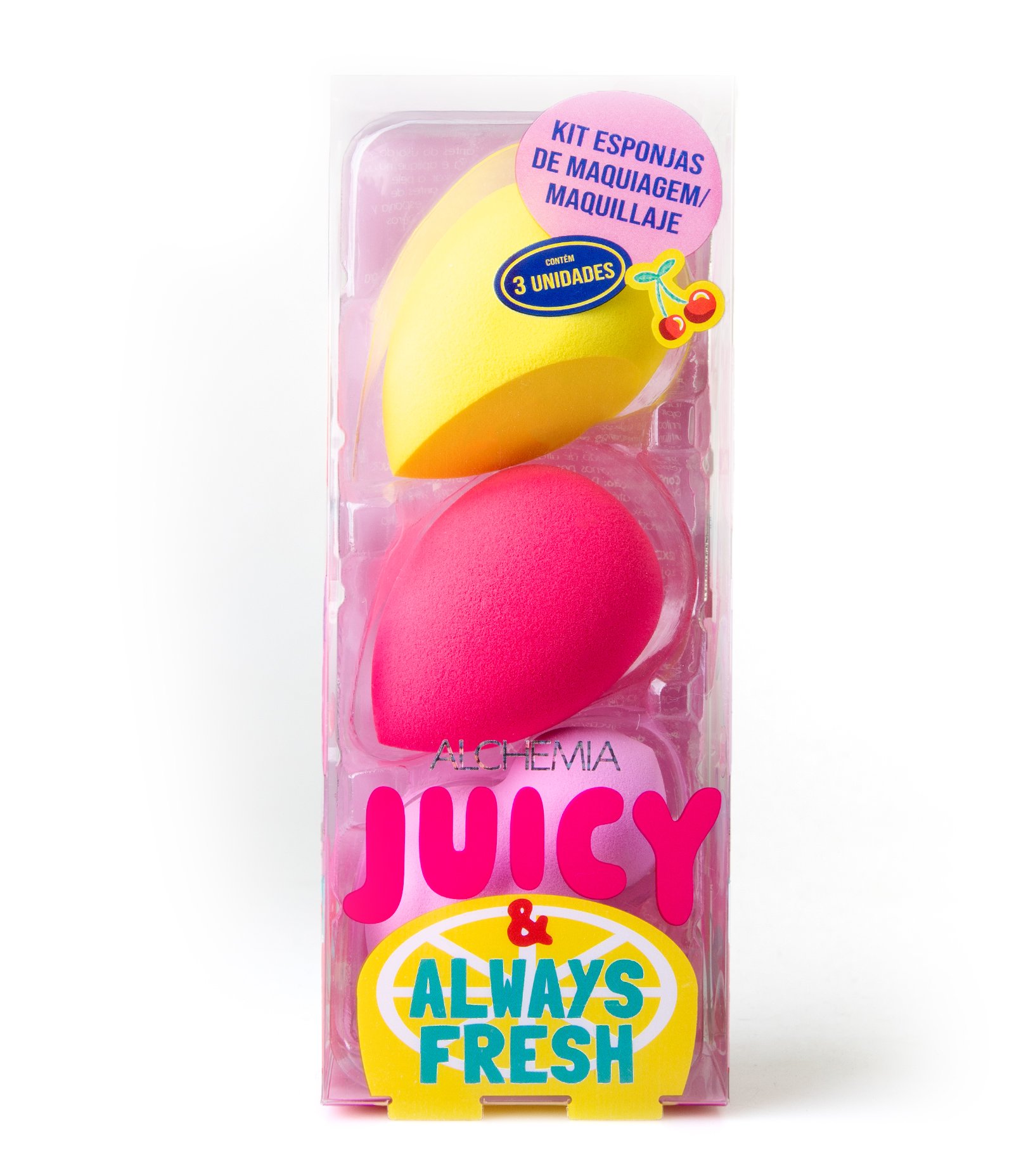Kit Esponjas De Maquiagem Alchemia Juicy And Always Fresh Neon 1