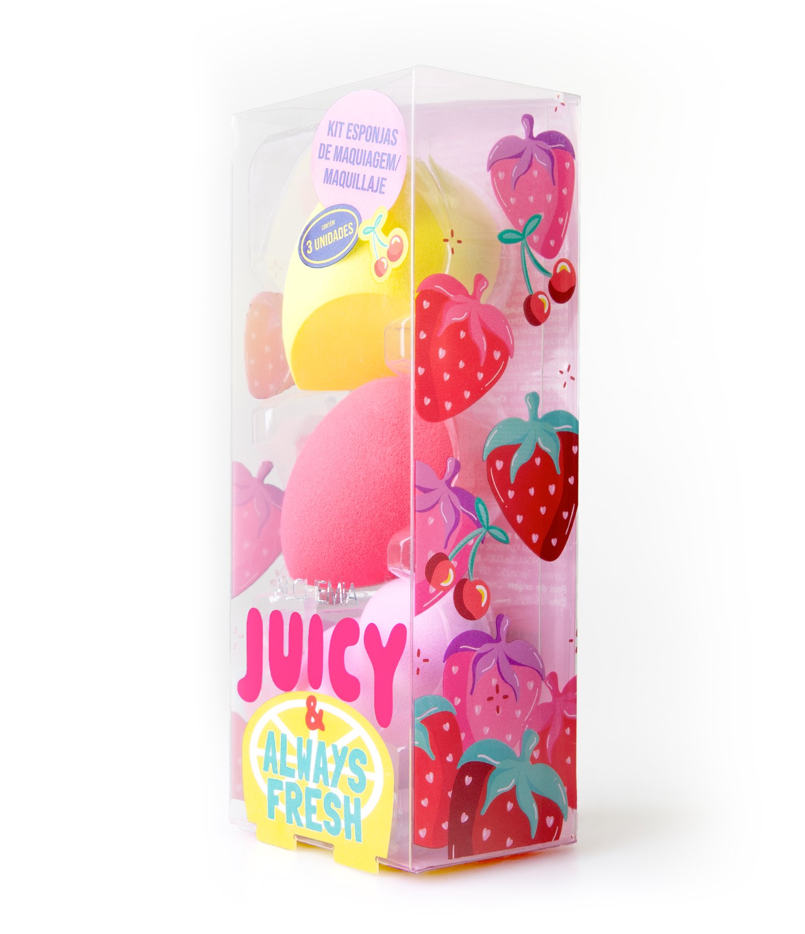 Kit Esponjas De Maquiagem Alchemia Juicy And Always Fresh Neon 4