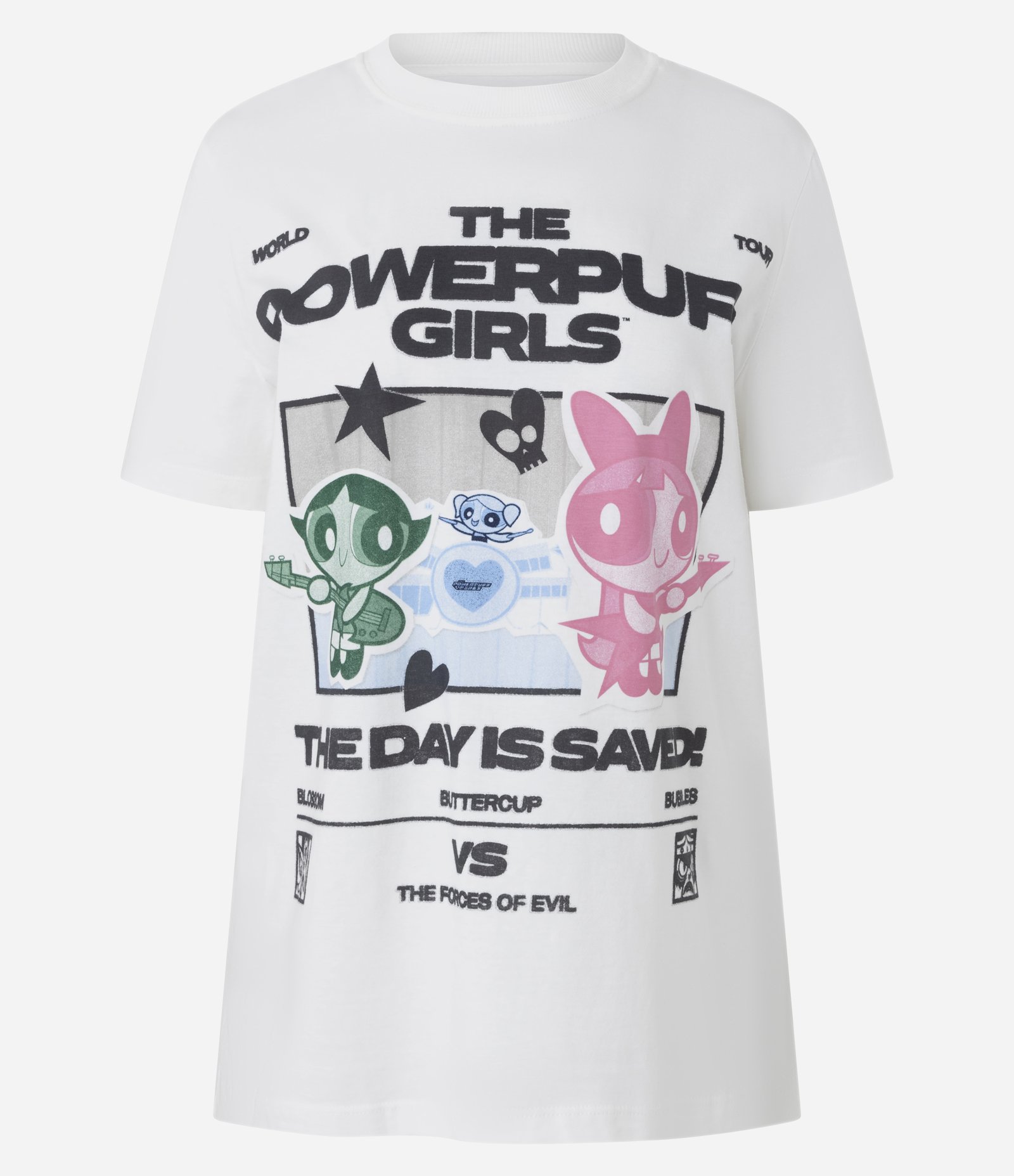 Camiseta em Algodão com Estampa Frente e Costas Meninas Superpoderosas Branco 6