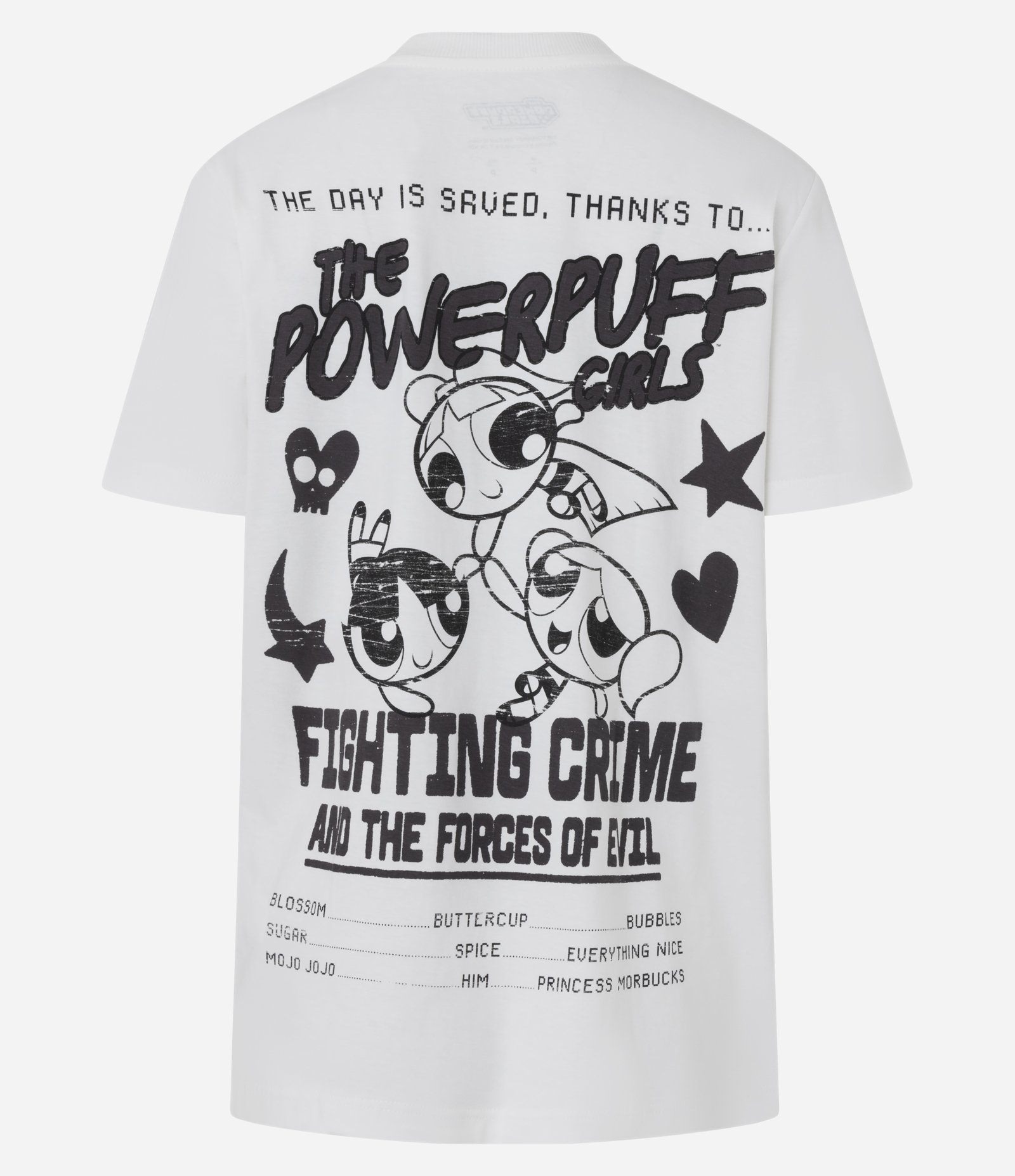 Camiseta em Algodão com Estampa Frente e Costas Meninas Superpoderosas Branco 7
