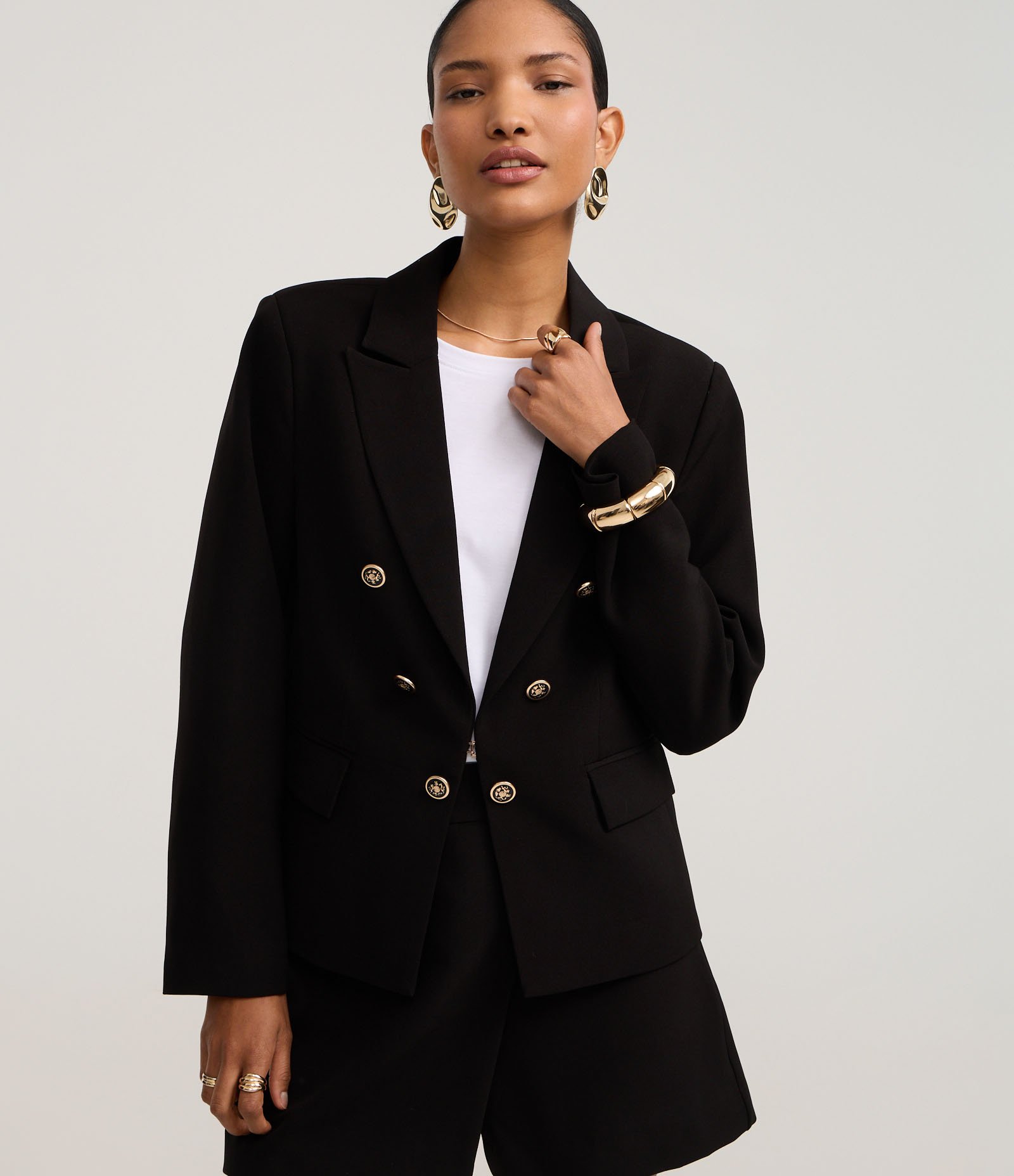 Blazer Slim Alfaiatado com Botões Diferenciados Preto 4