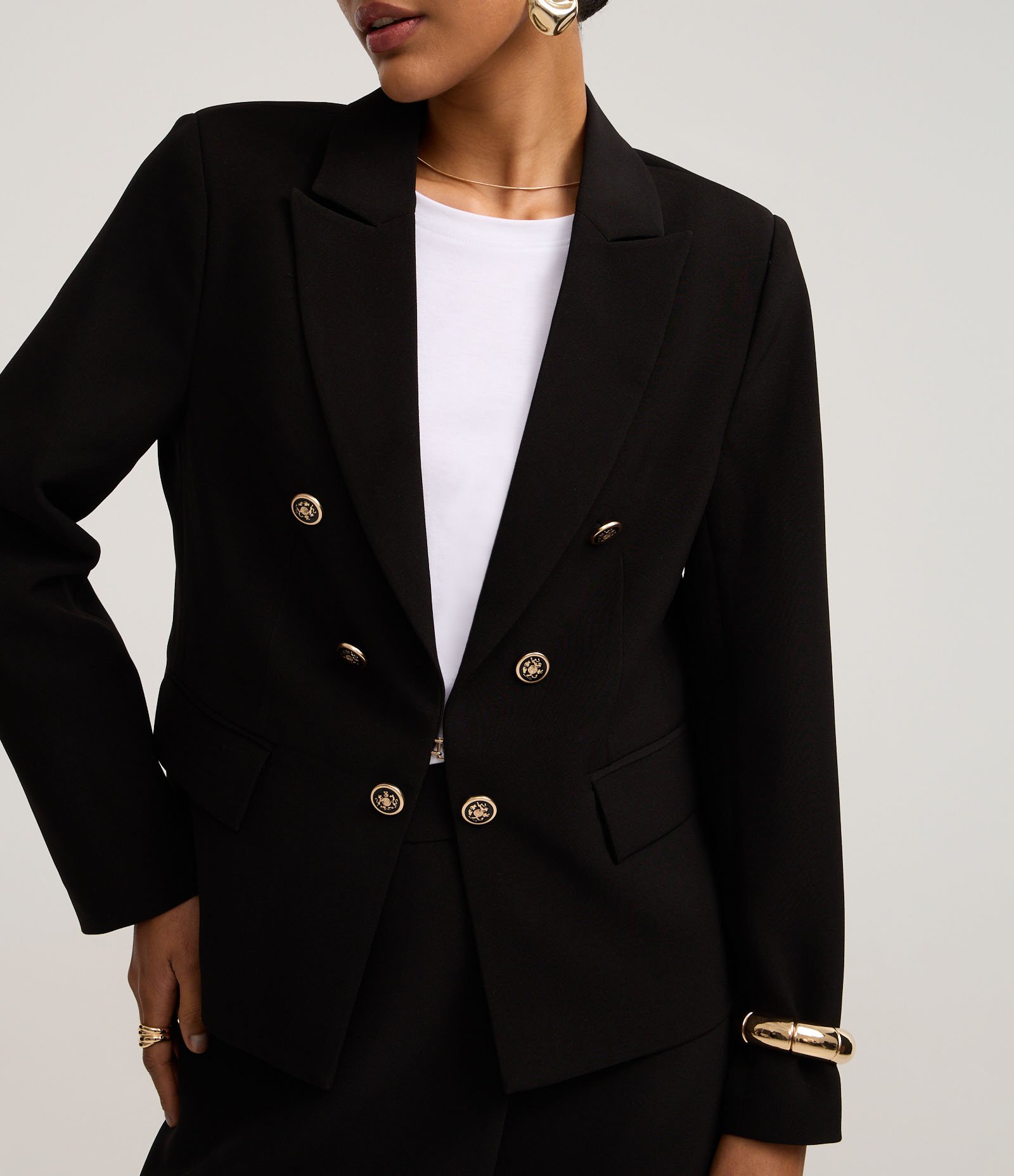 Blazer Slim Alfaiatado com Botões Diferenciados Preto 5