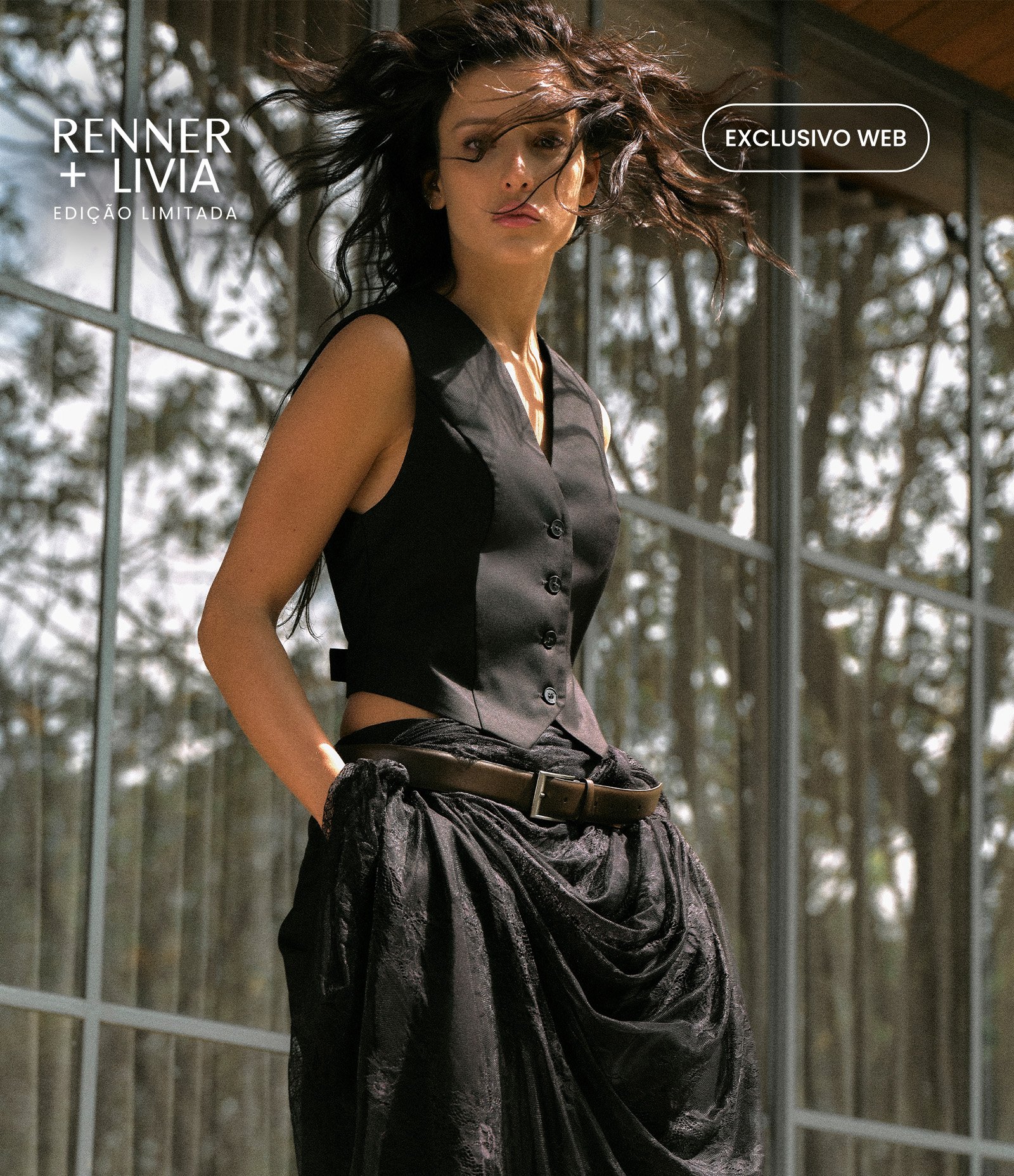 Colete Alfaiatado com Botões e Ajuste nas Costas Preto 1