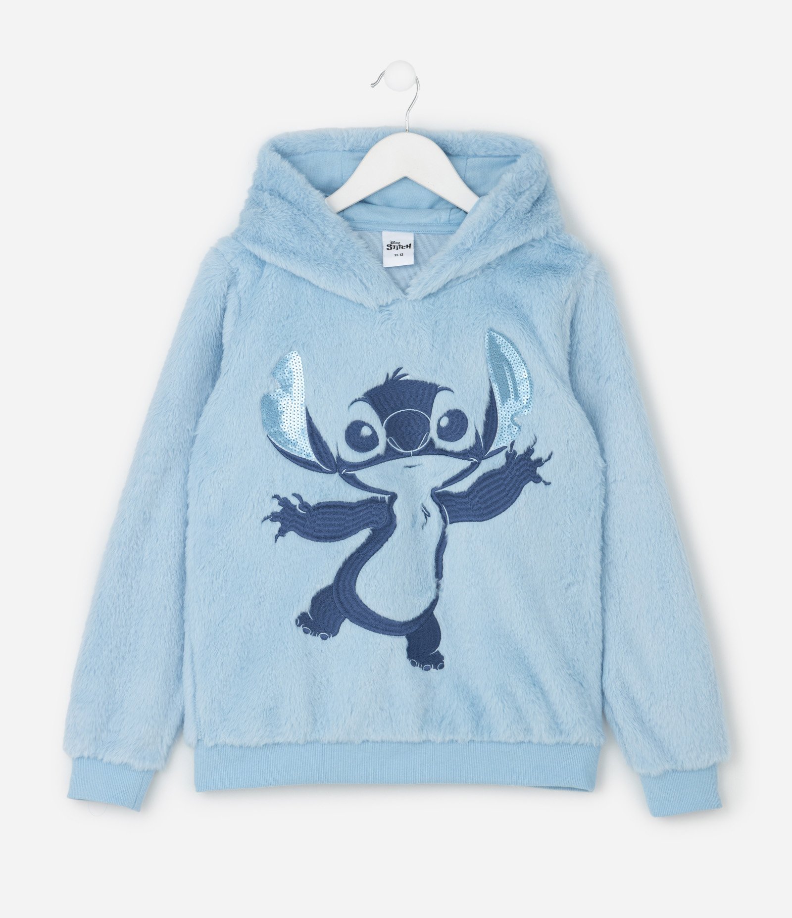 Casaco Infantil Stitch com Orelhinhas em Paetê – Tam 5 a 14 Anos Azul 2
