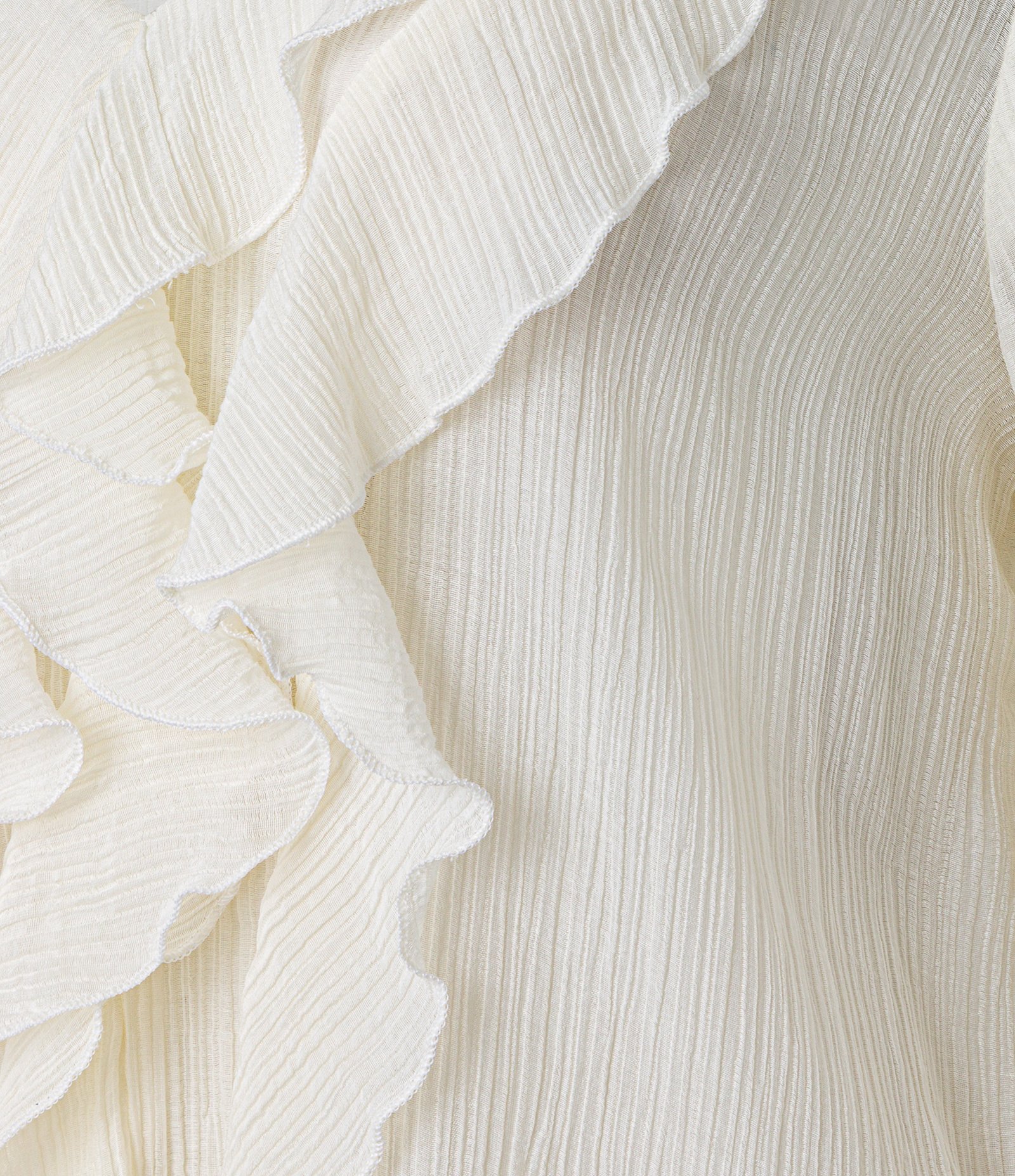 Blusa Texturizada em Viscose com Babado de Decote Off White 7