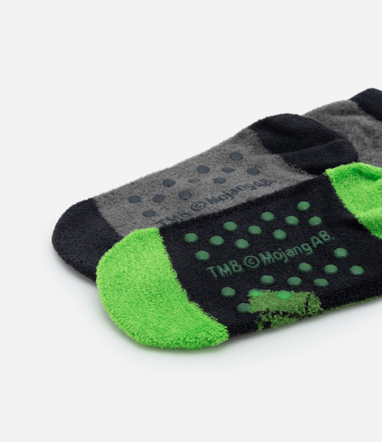 Kit 02 Meias Infantil com Estampa Minecraft – Tam 23 a 38 Verde/Cinza 3