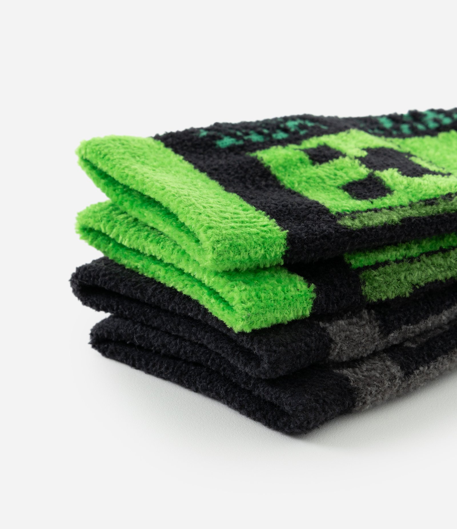 Kit 02 Meias Infantil com Estampa Minecraft – Tam 23 a 38 Verde/Cinza 4