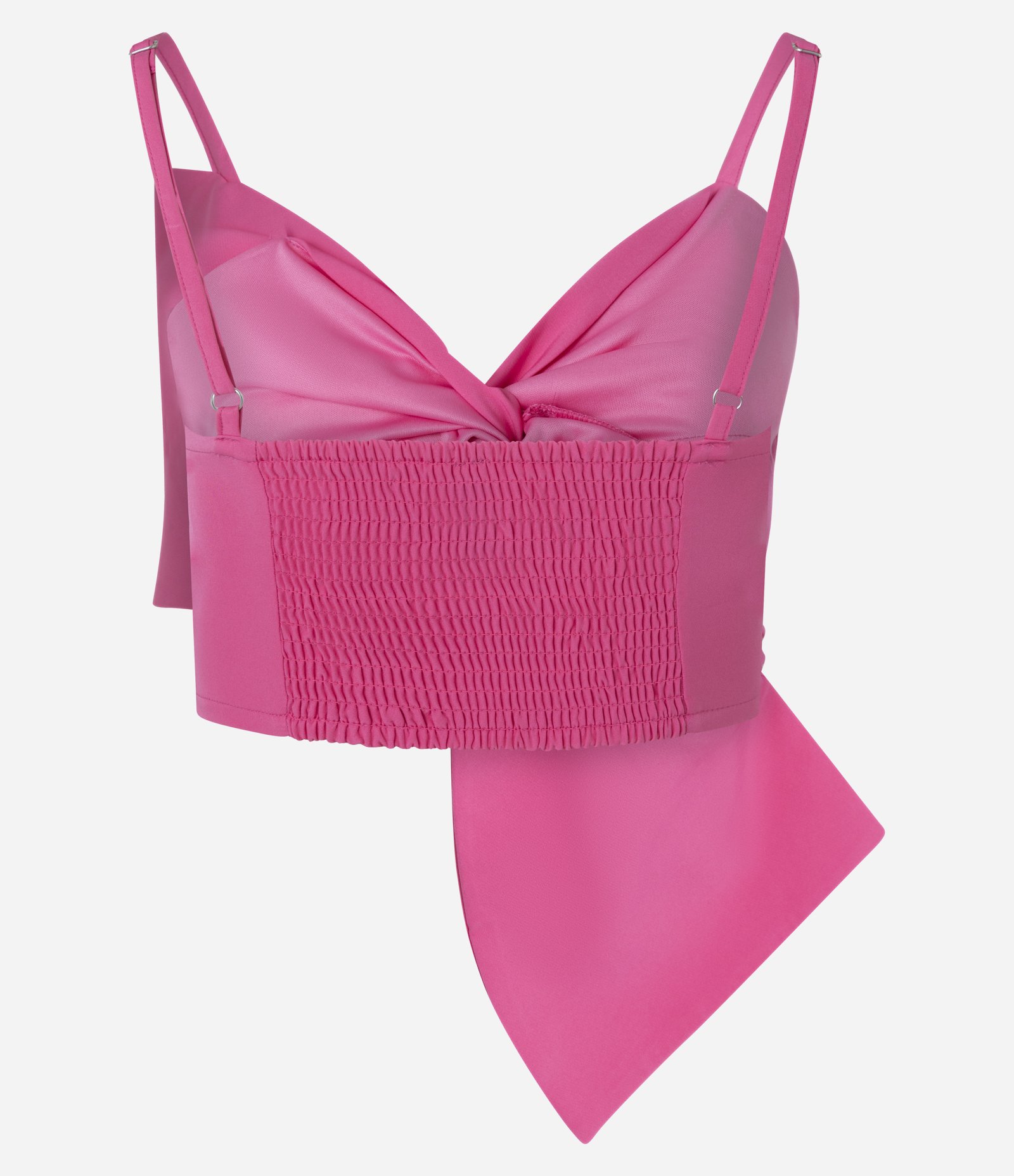 Blusa Cropped Alfaiatada com Laço Diferenciado Rosa 3