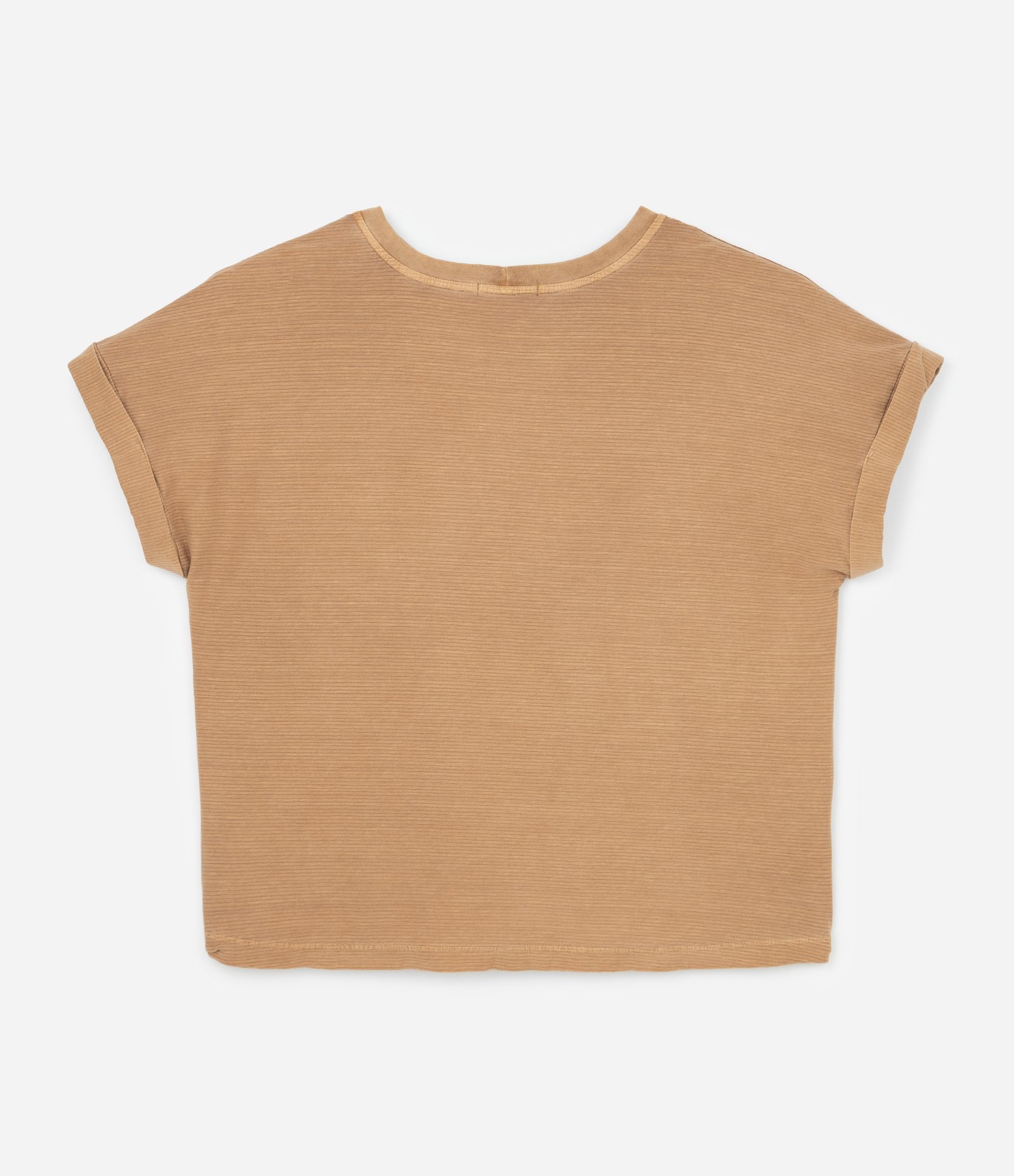 Camiseta em Algodão Texturizado com Bordado de Coqueiro Curve & Plus Size Bege 5