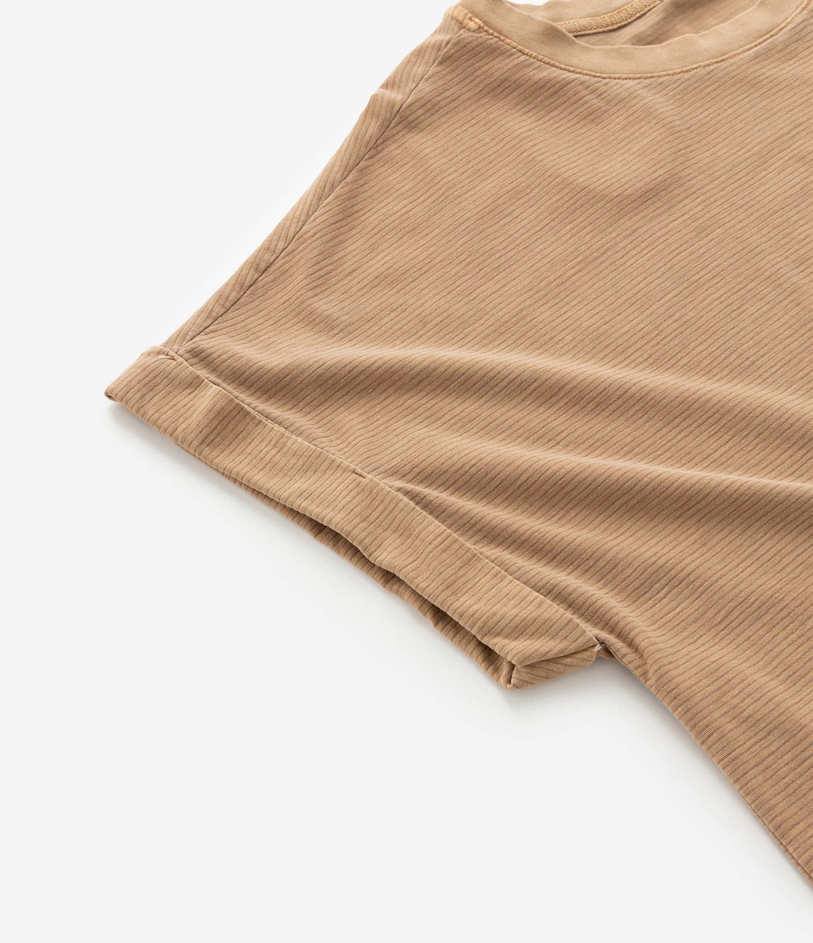 Camiseta em Algodão Texturizado com Bordado de Coqueiro Curve & Plus Size Bege 7