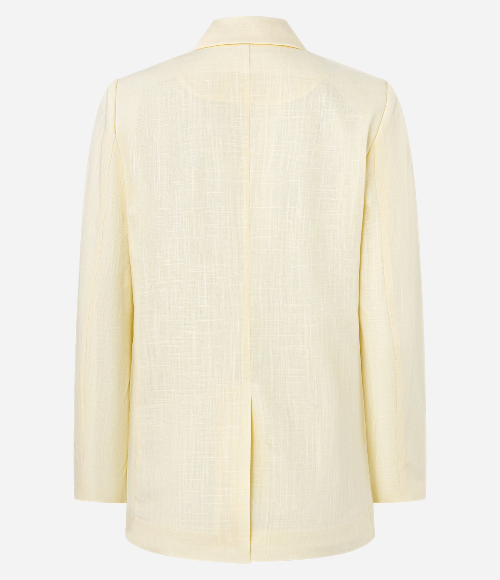 Blazer em Viscolinho com Lapelas e Botão Único Amarelo Pastel 8