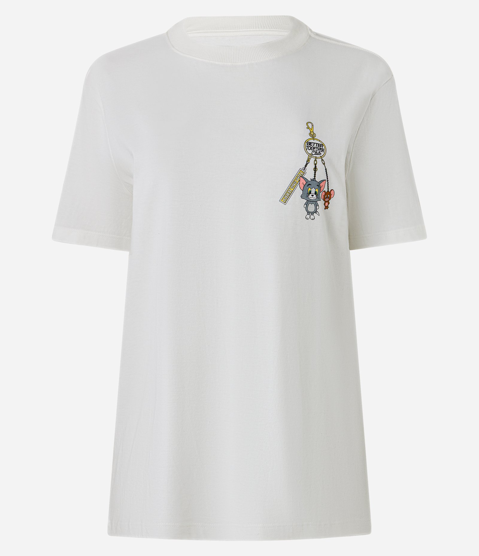 Camiseta em Algodão com Estampa Frente e Costas Tom & Jerry Branco 6