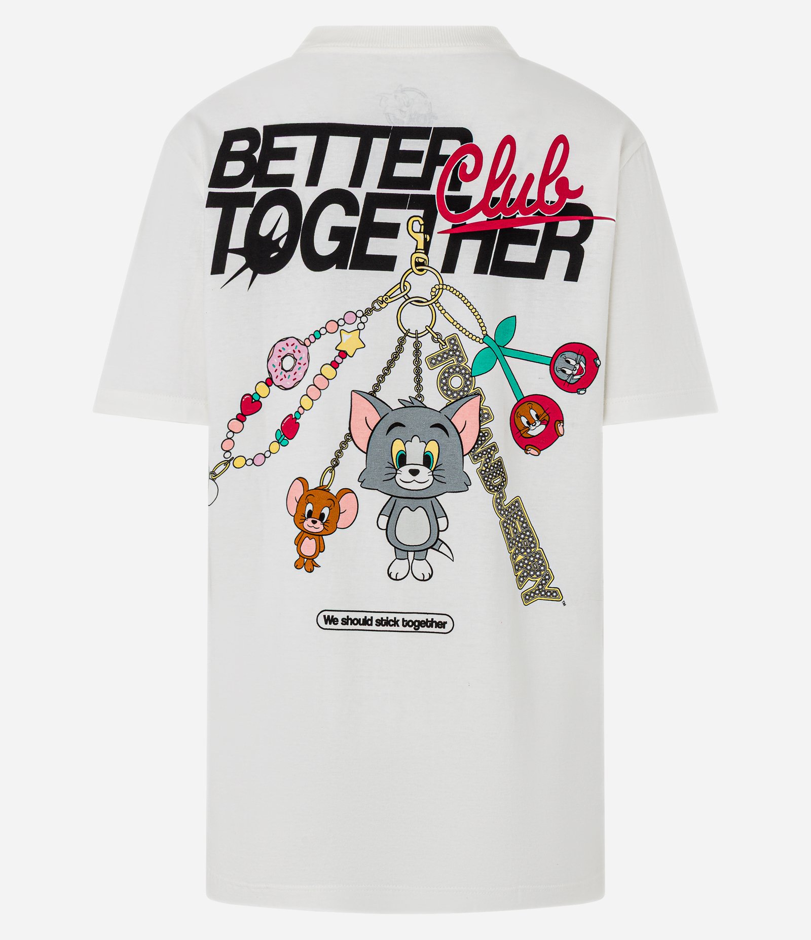 Camiseta em Algodão com Estampa Frente e Costas Tom & Jerry Branco 7