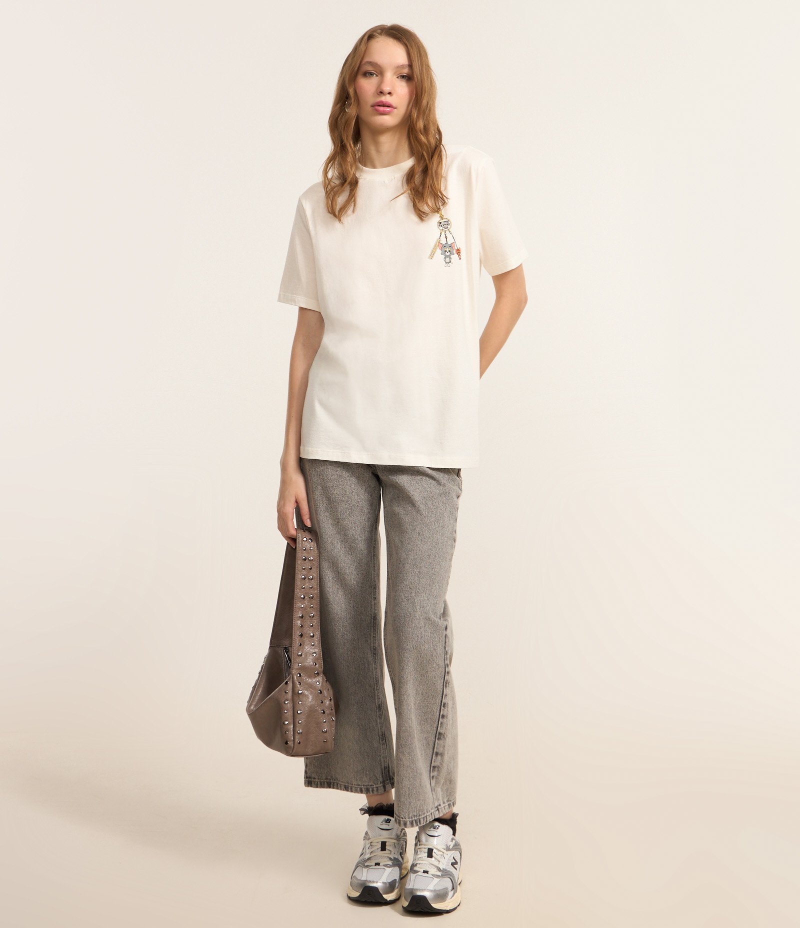 Camiseta em Algodão com Estampa Frente e Costas Tom & Jerry Branco 2