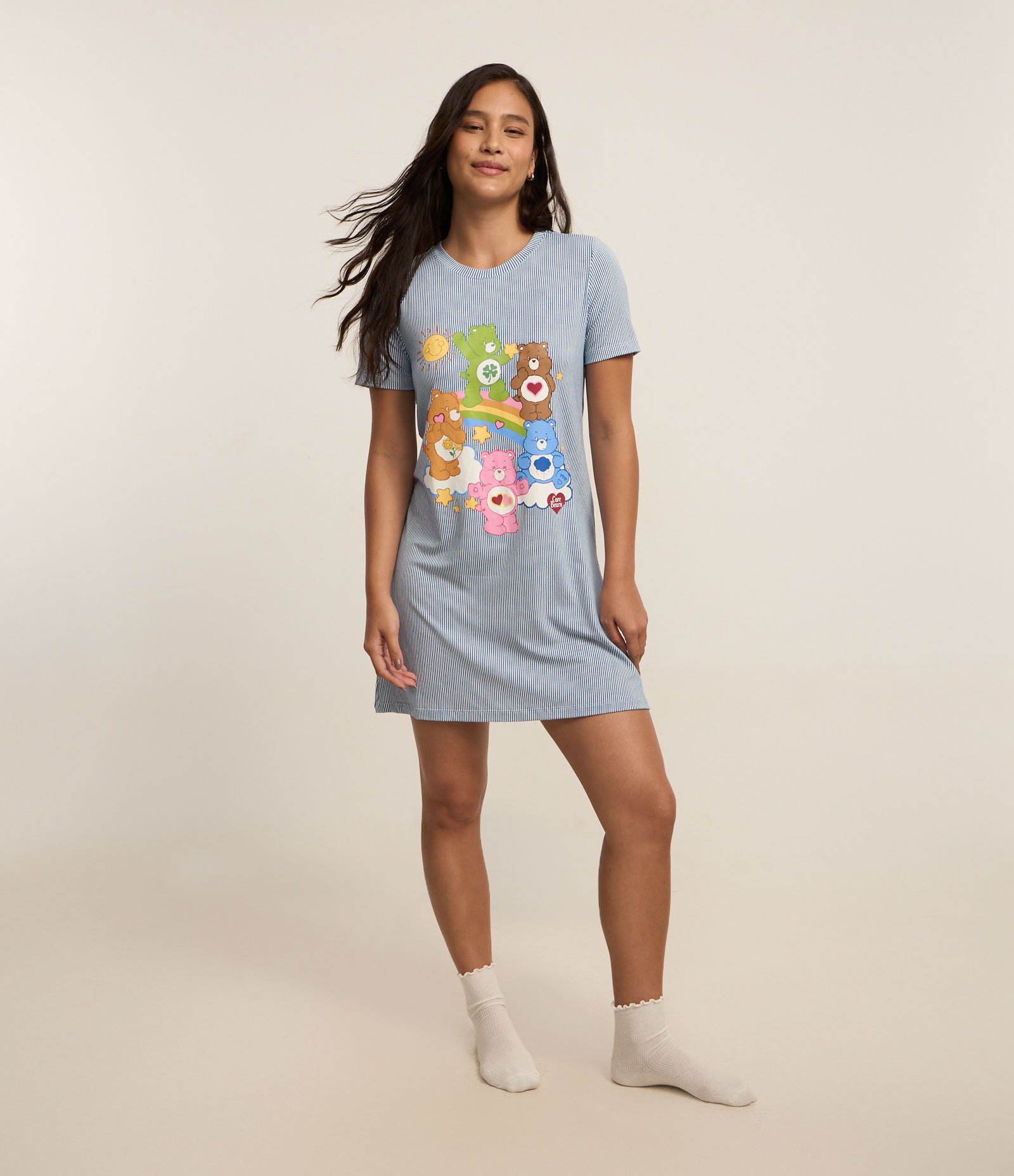 Camisola em Viscose com Estampa dos Ursinhos Carinhosos Azul 1