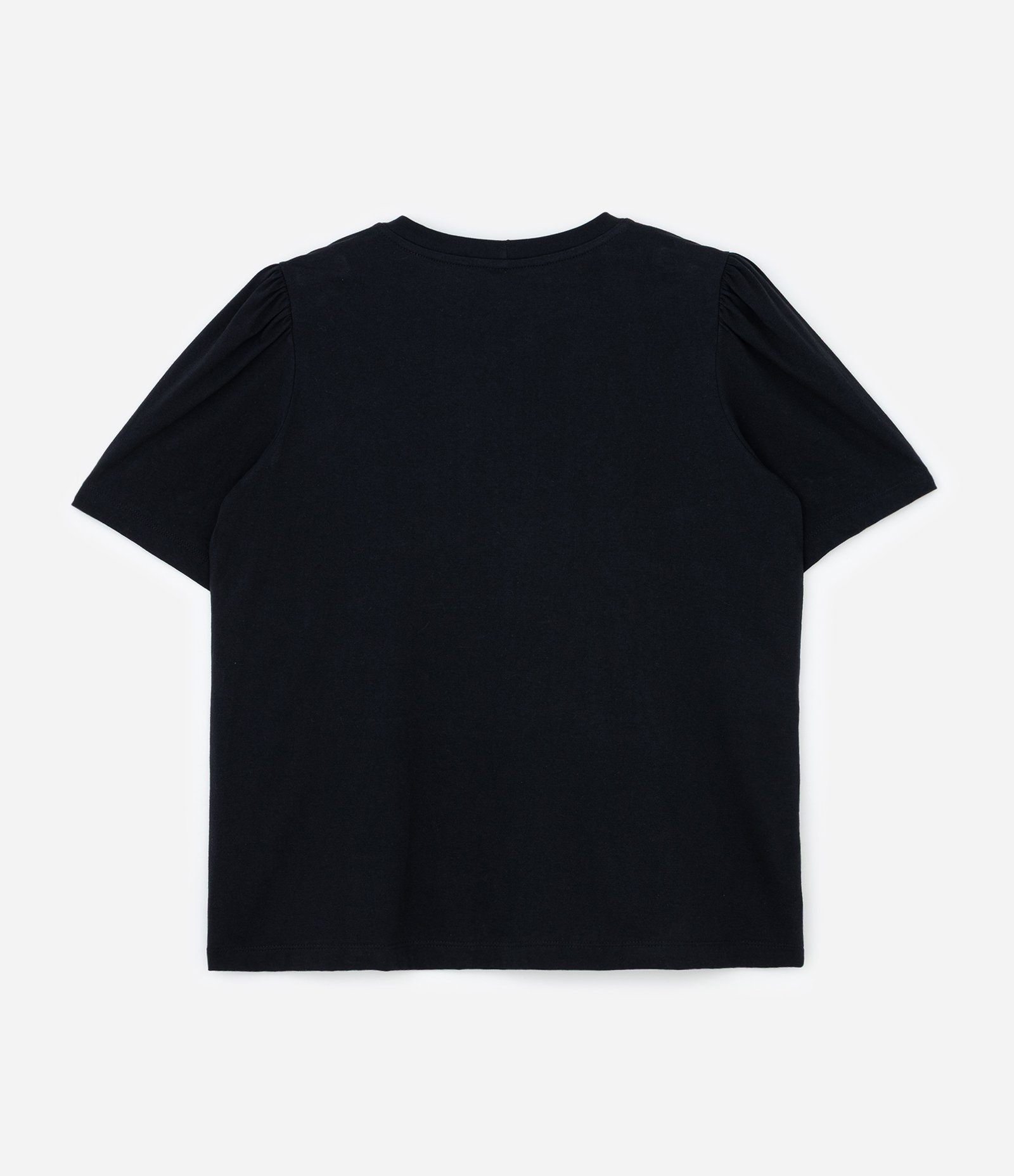 Camiseta em Algodão com Manga Bufante e Lacinhos Flocados Curve & Plus Size Preto 5