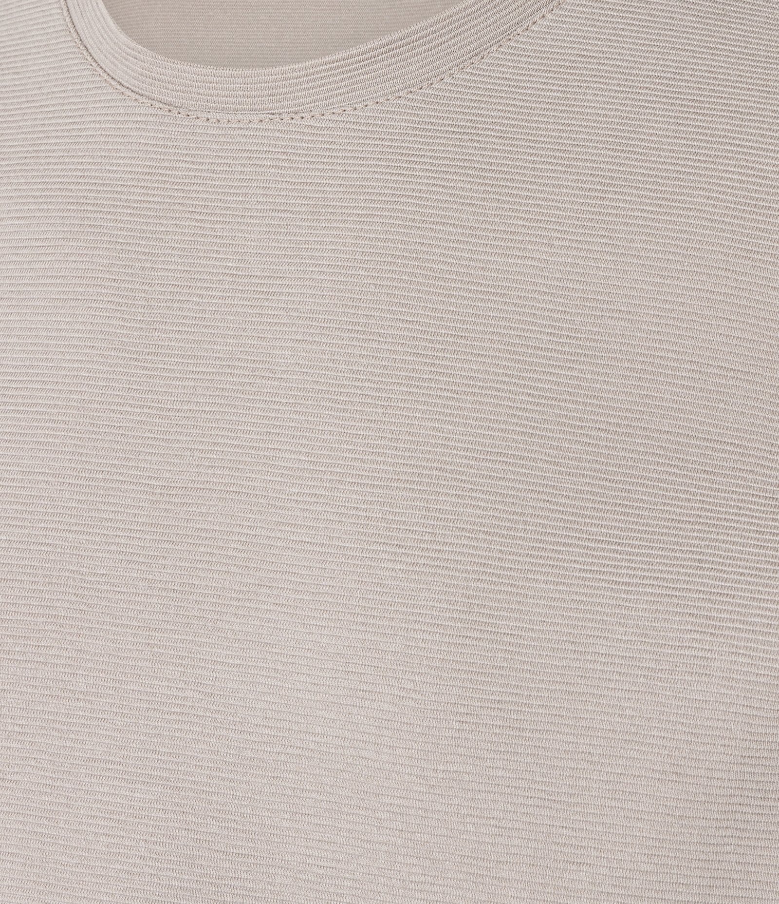 Camiseta Slim em Algodão Canelada Bege 6