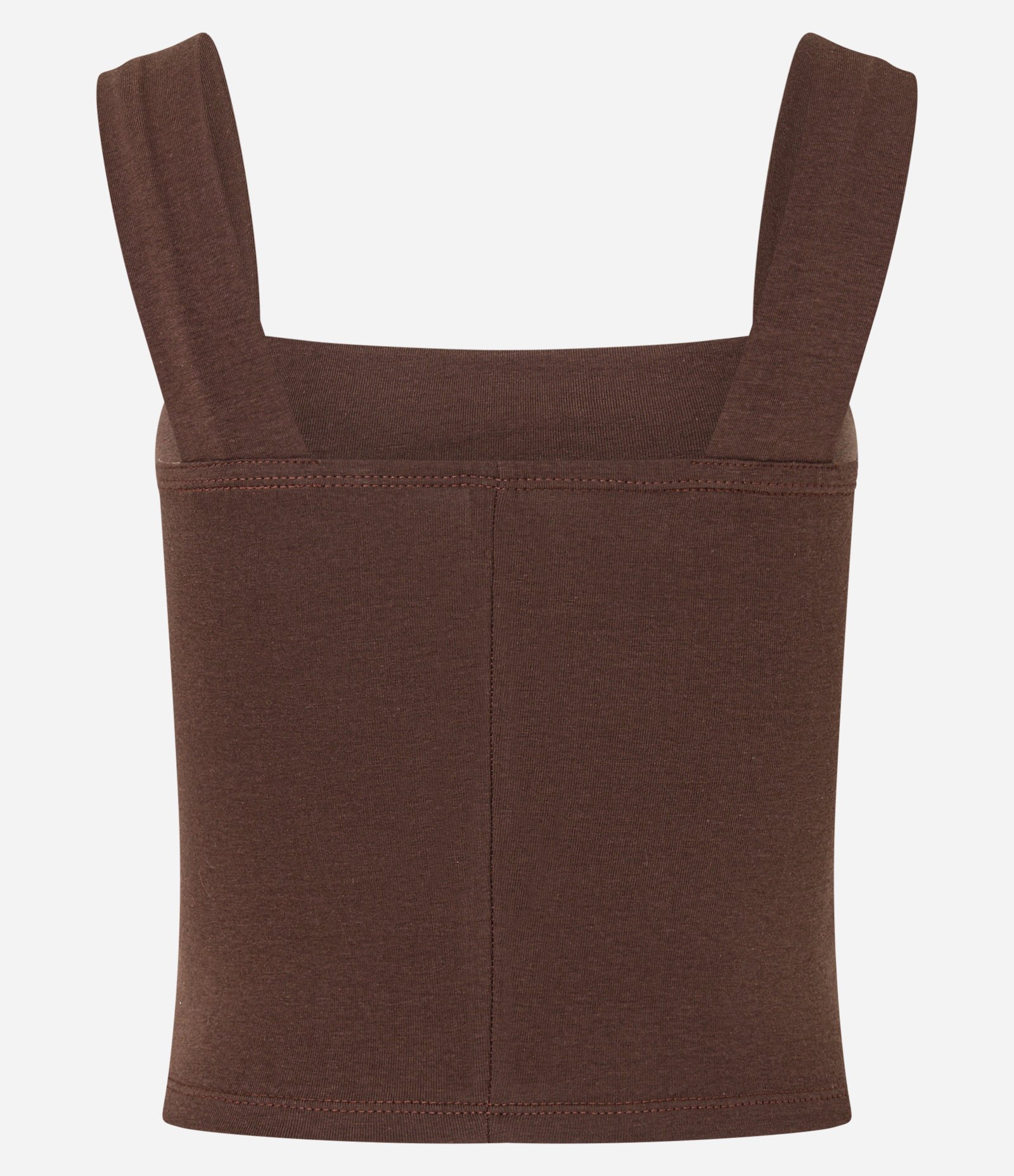 Blusa Regata Básica com Decote Quadrado Marrom 5