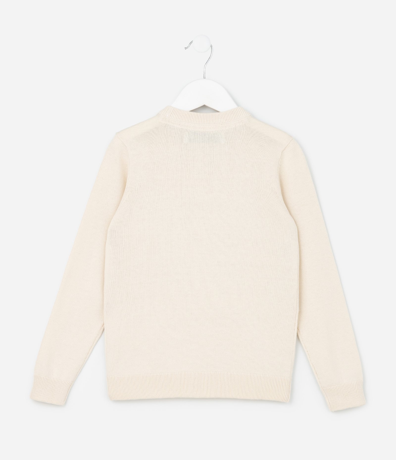 kCasaco Infantil em Tricô Leve com Laço em Paetê – Tam 5 a 14 Anos Off White 2