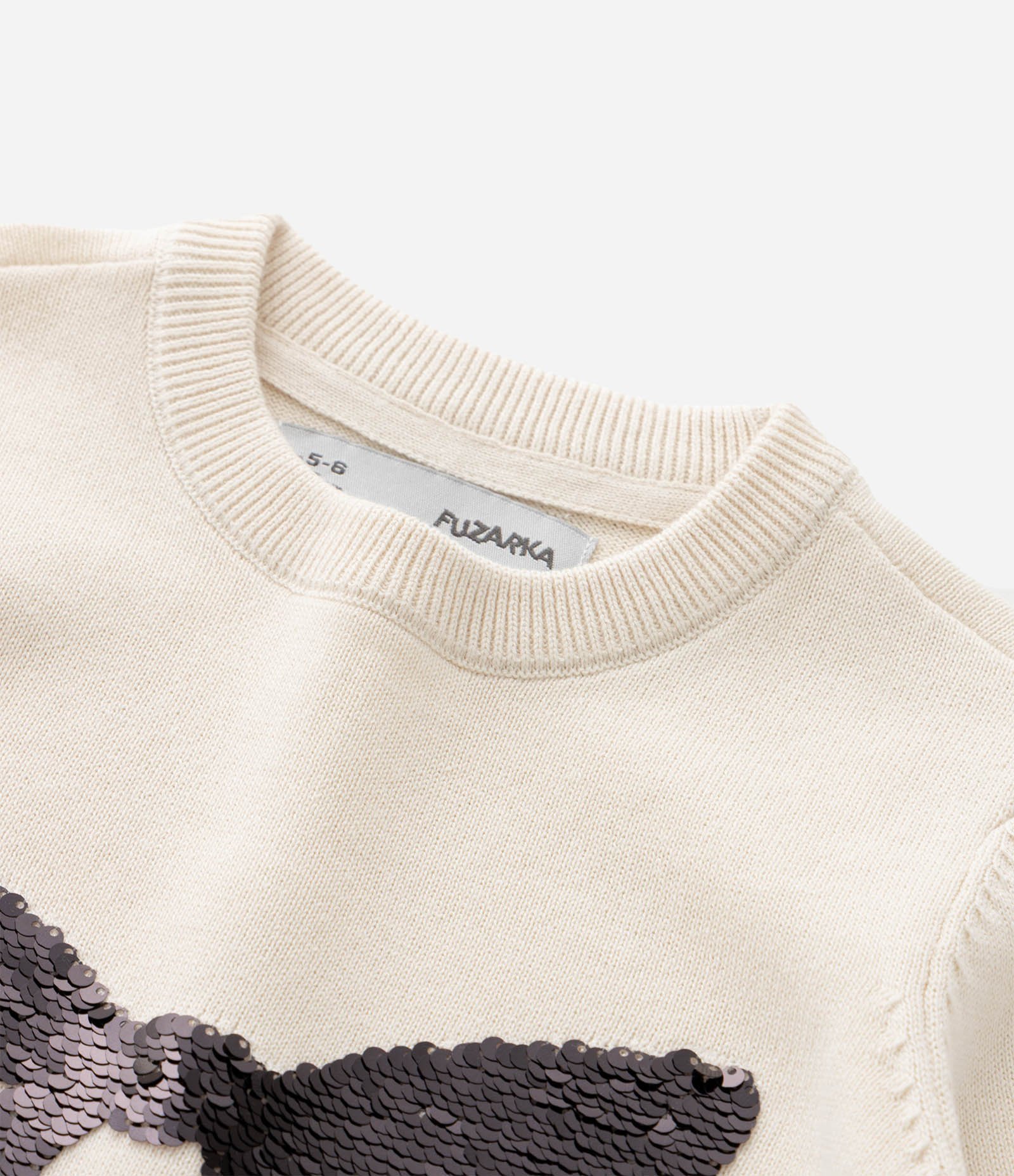 kCasaco Infantil em Tricô Leve com Laço em Paetê – Tam 5 a 14 Anos Off White 5