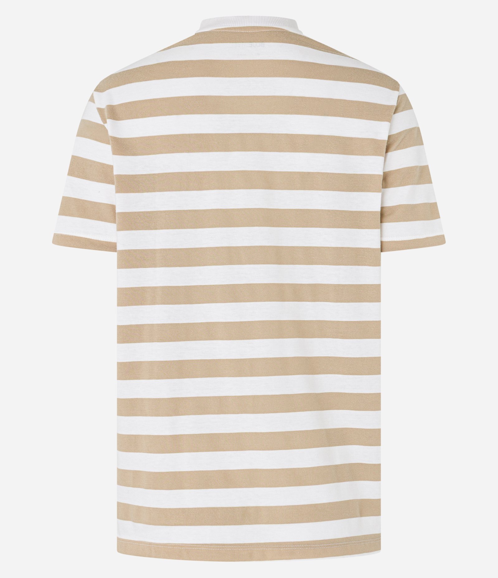 Camiseta T-shirt em Algodão com Estampa Listrada e Lettering Solar Bege/Branco 6