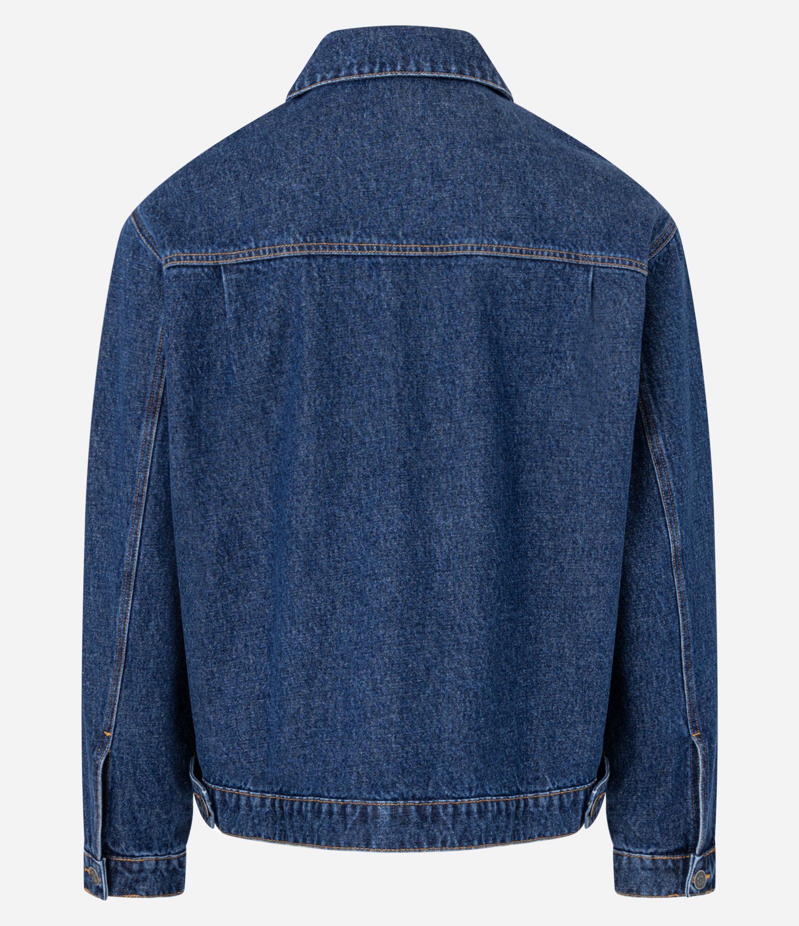 Jaqueta Jeans com Bolsos Frontais e Costura Marcada Azul 2